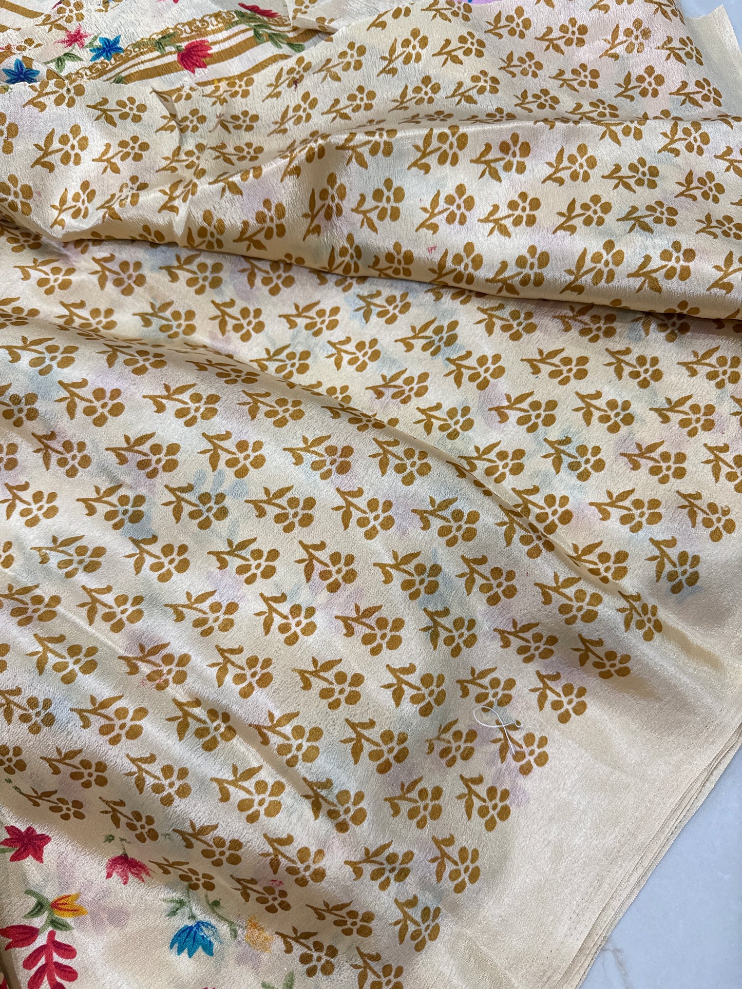 Crape Silk Saree with Floral Print