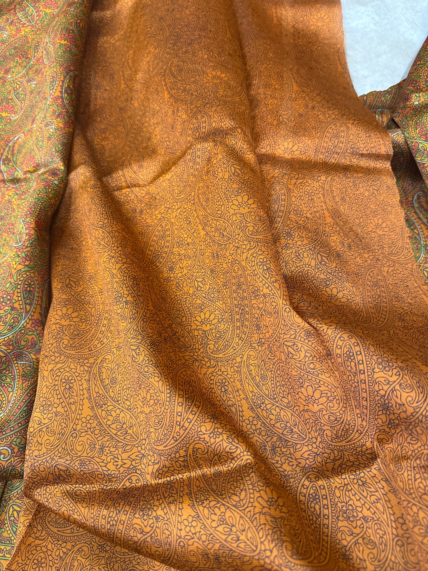 Kalamkari Crape Silk Saree with Self blouse