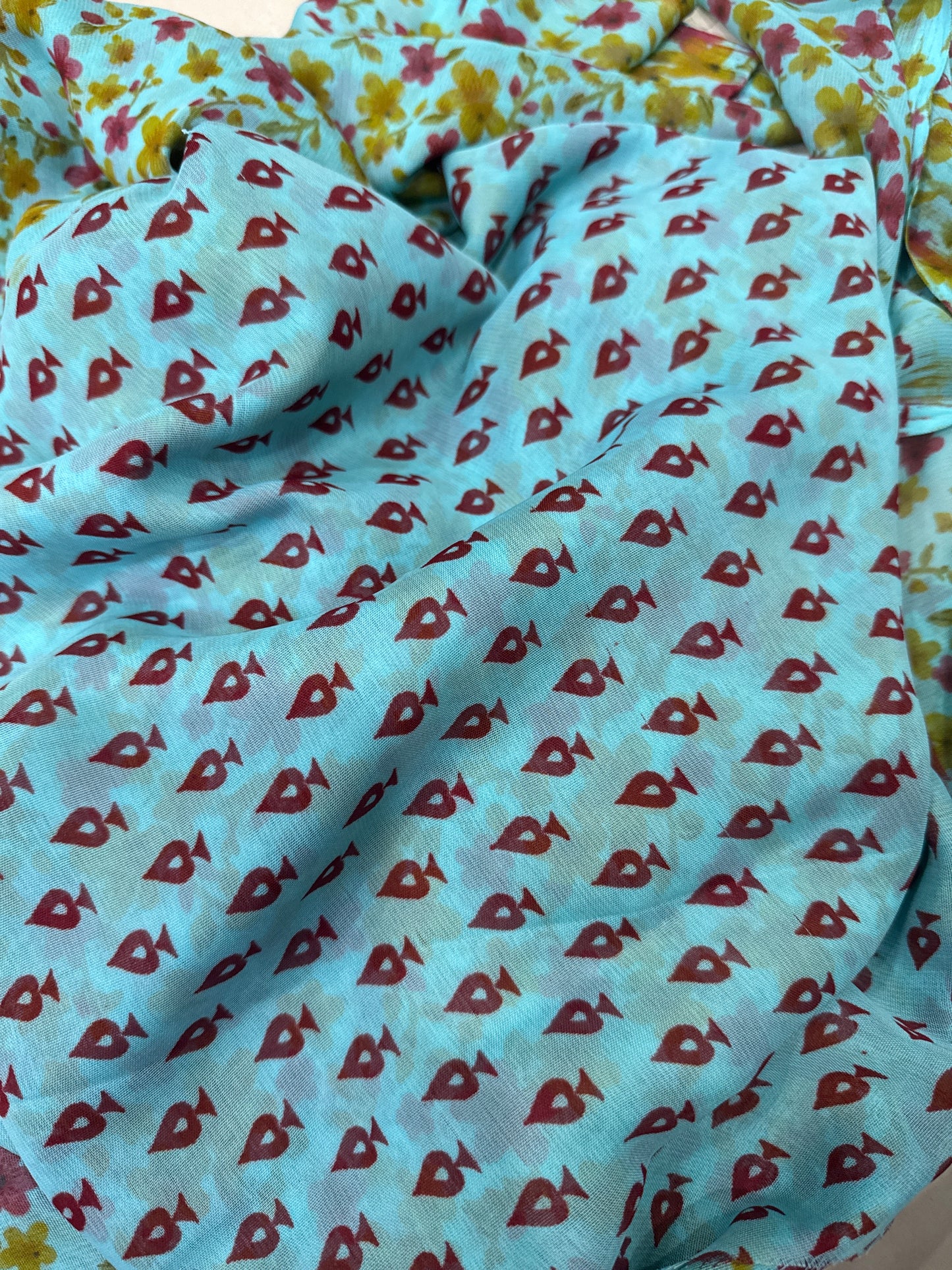 Chiffon Georgette with small flowers