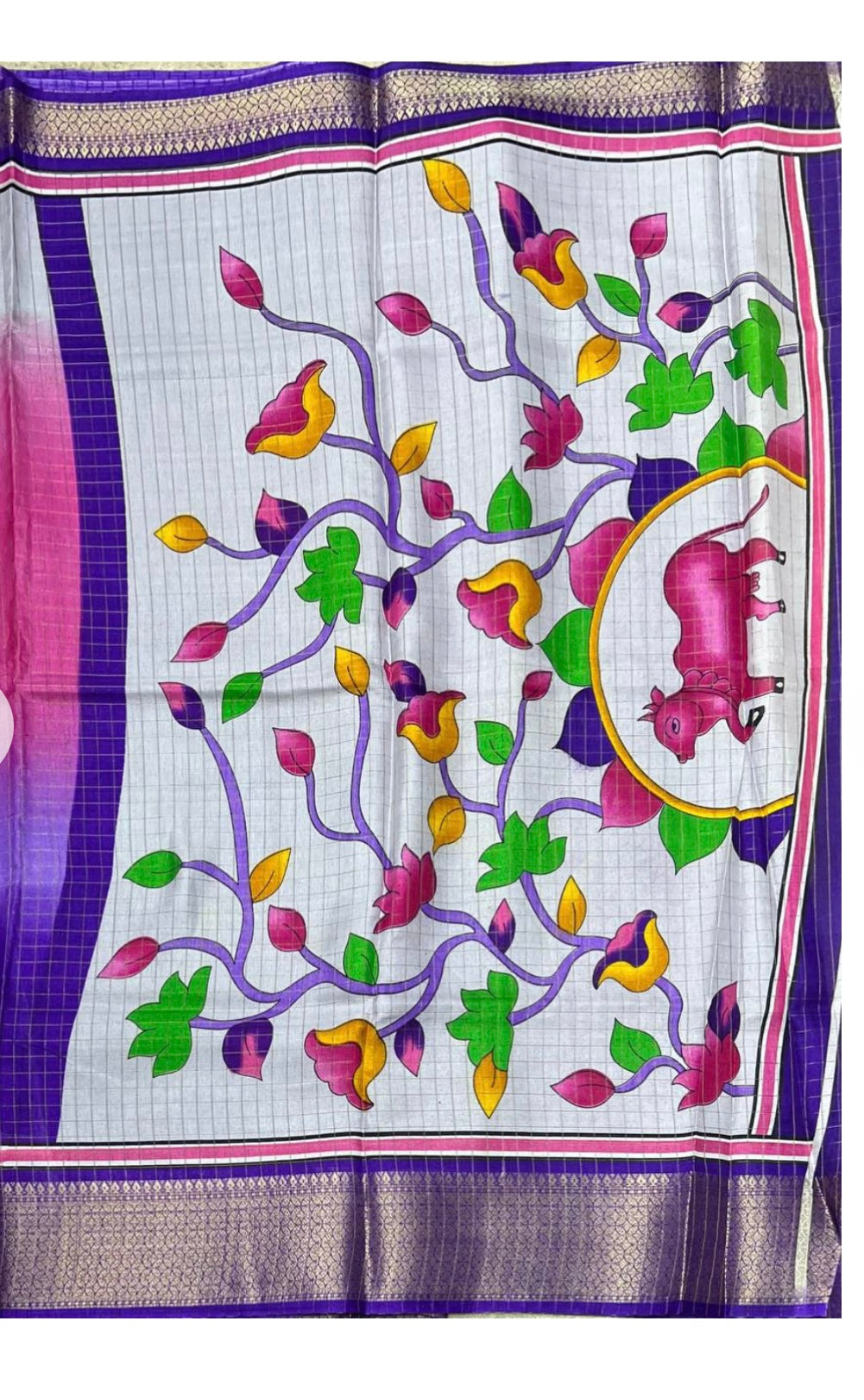 Rainbow Dola Silk Crushed Saree