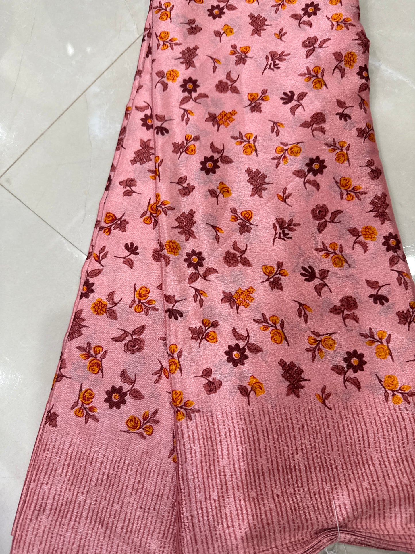 Crape Silk Saree with Floral Print