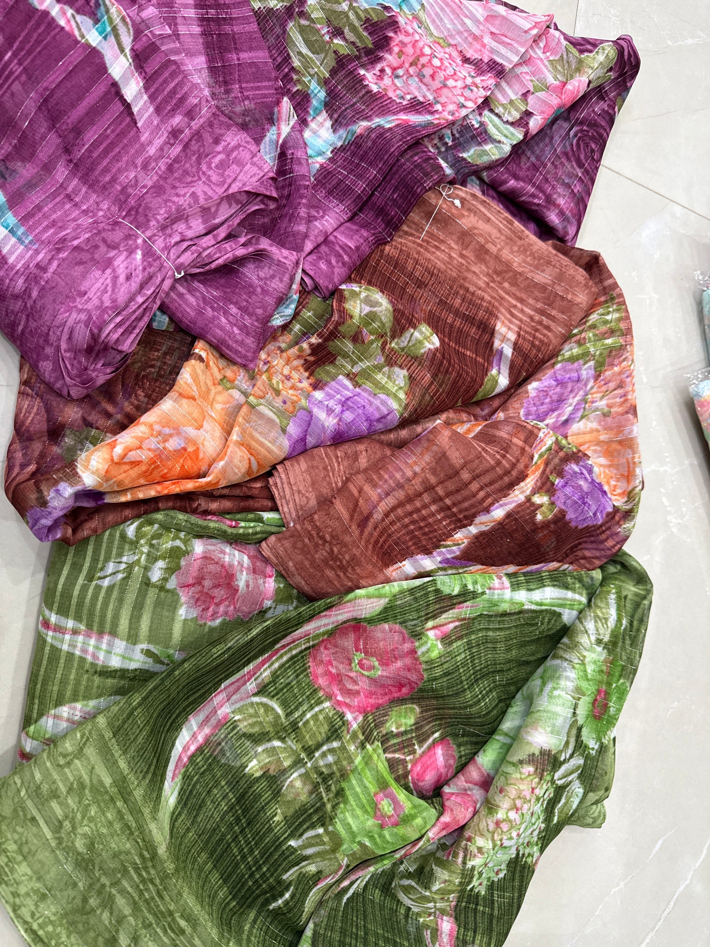 Synthetic Silk with Rose design saree