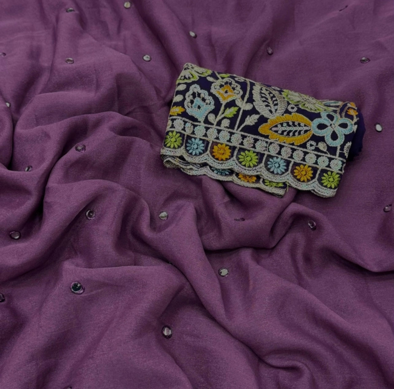 Georgette Saree with Mirror Work