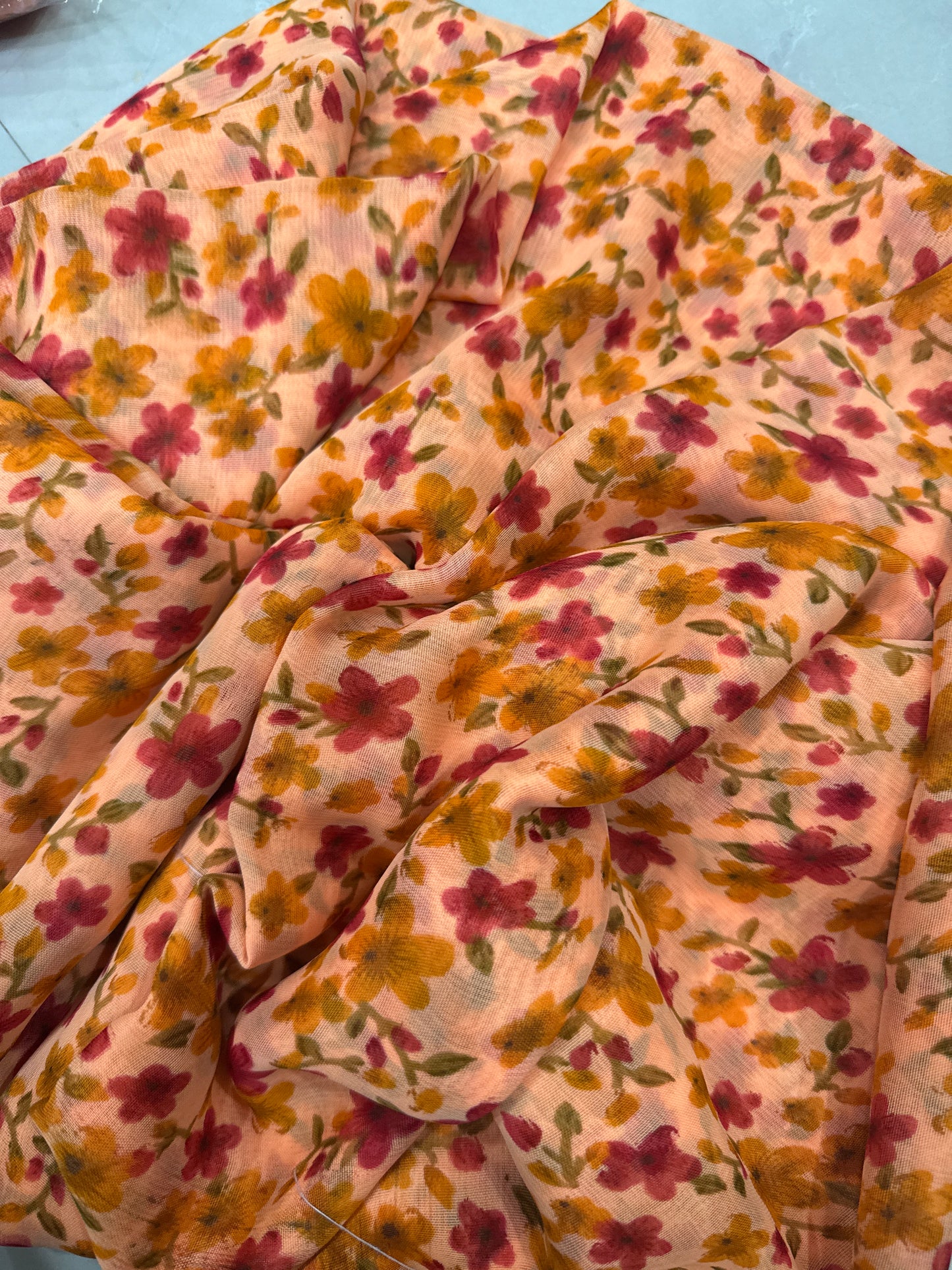 Chiffon Georgette with small flowers