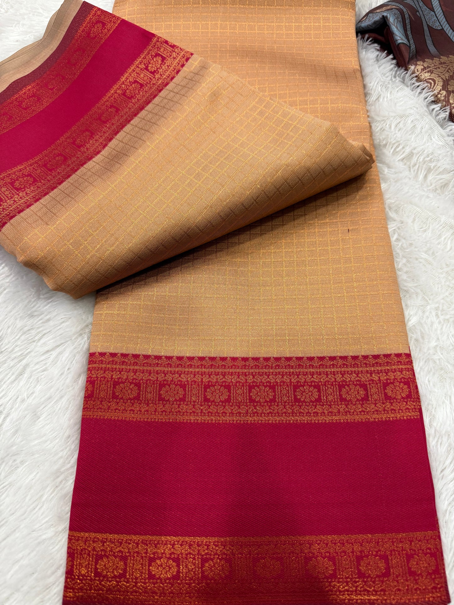 Semi Kanchi Pattu Style Saree – ₹999/-