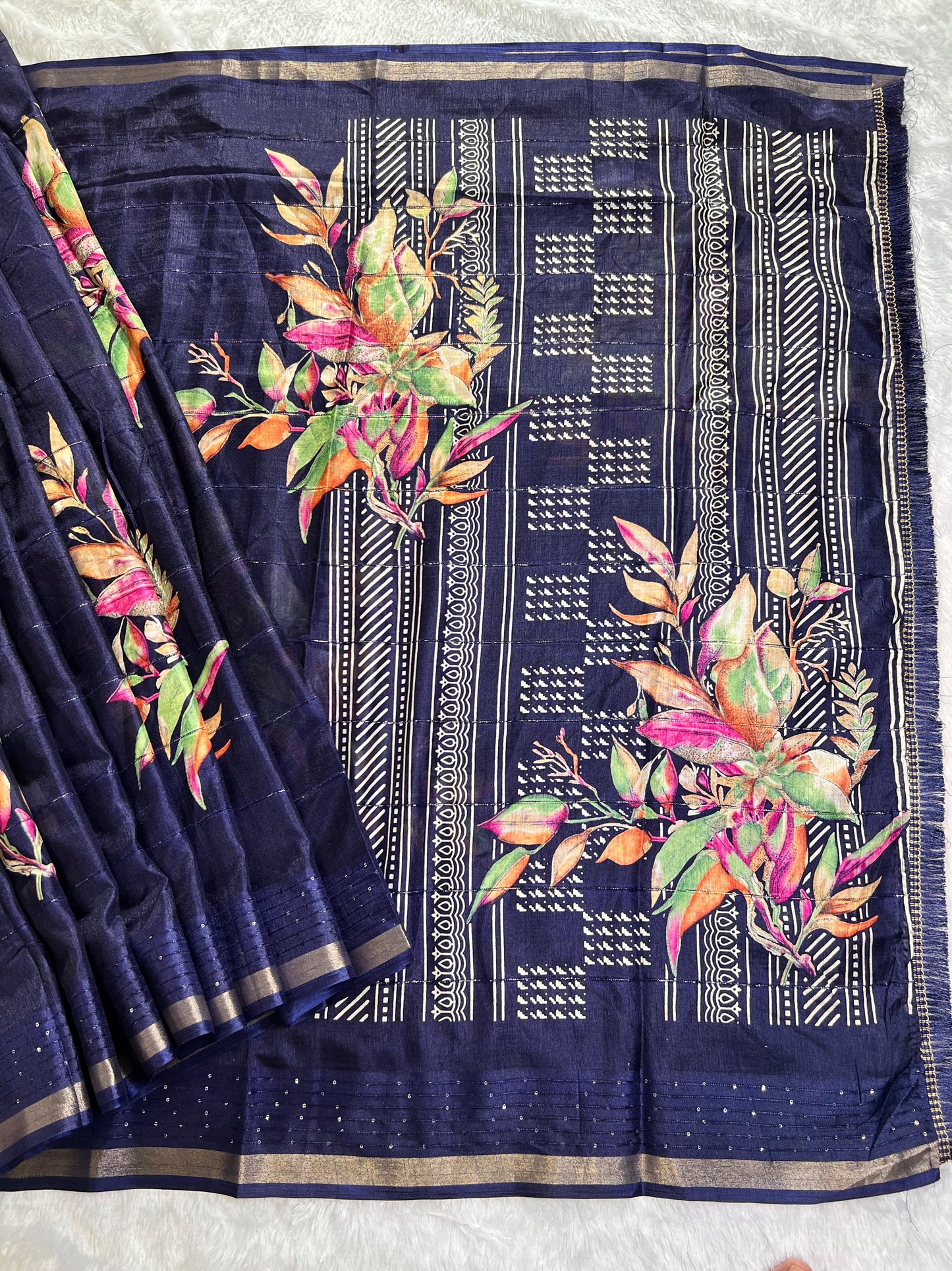 Cotton Blend Soft Silk Saree