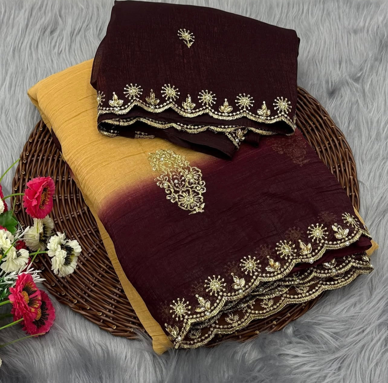 Crunchy Pedding Silk Saree