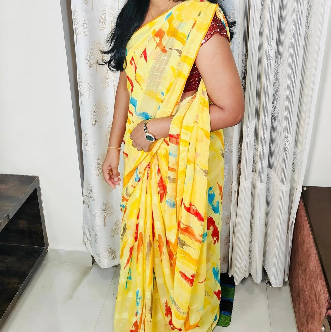 Georgette Multi colored saree