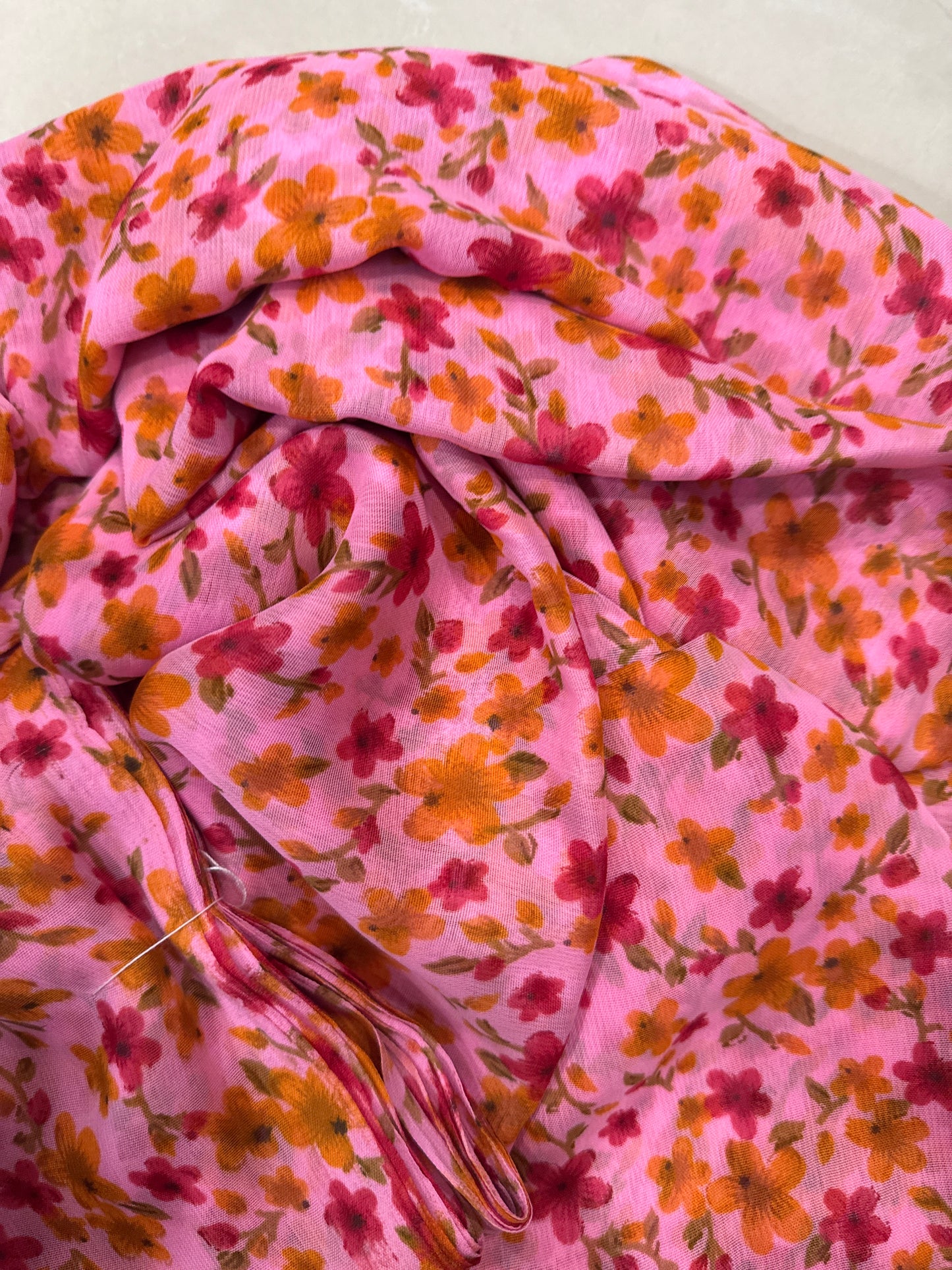 Chiffon Georgette with small flowers