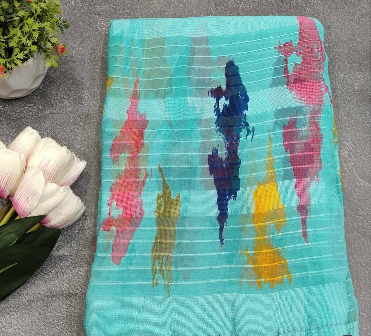 Georgette Multi colored saree