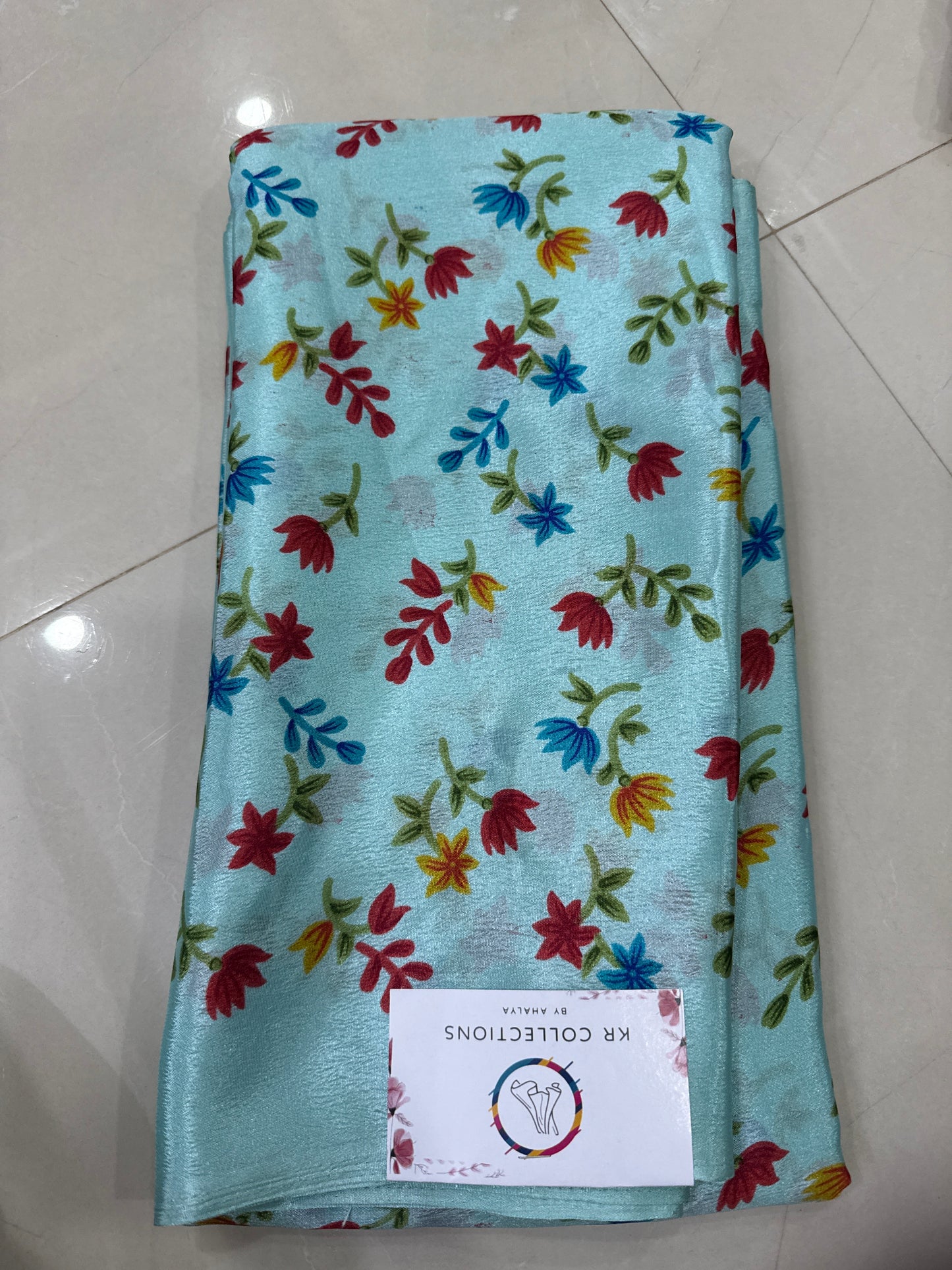 Crape Silk Saree with Floral Print