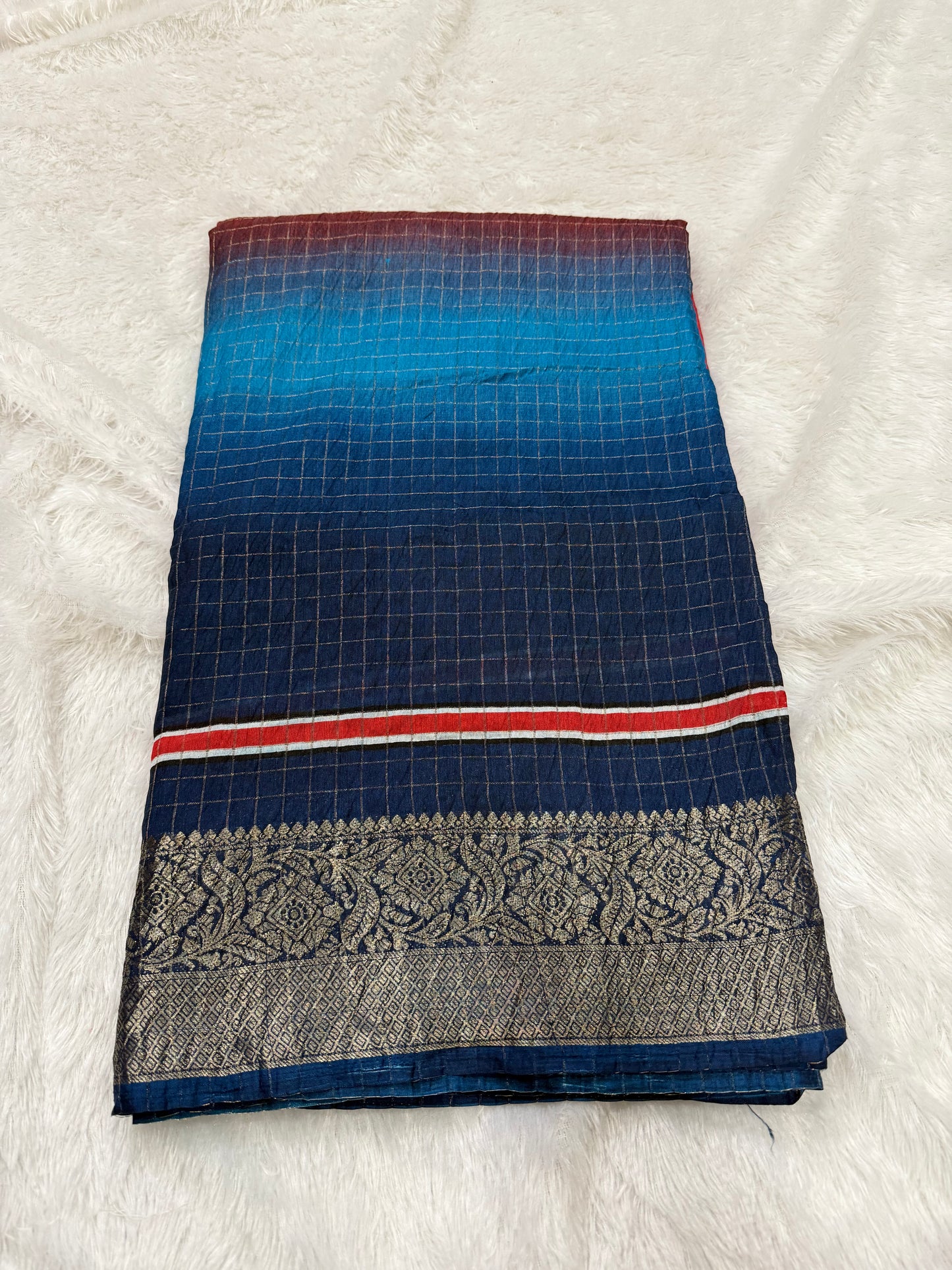 Rainbow Dola Silk Crushed Saree