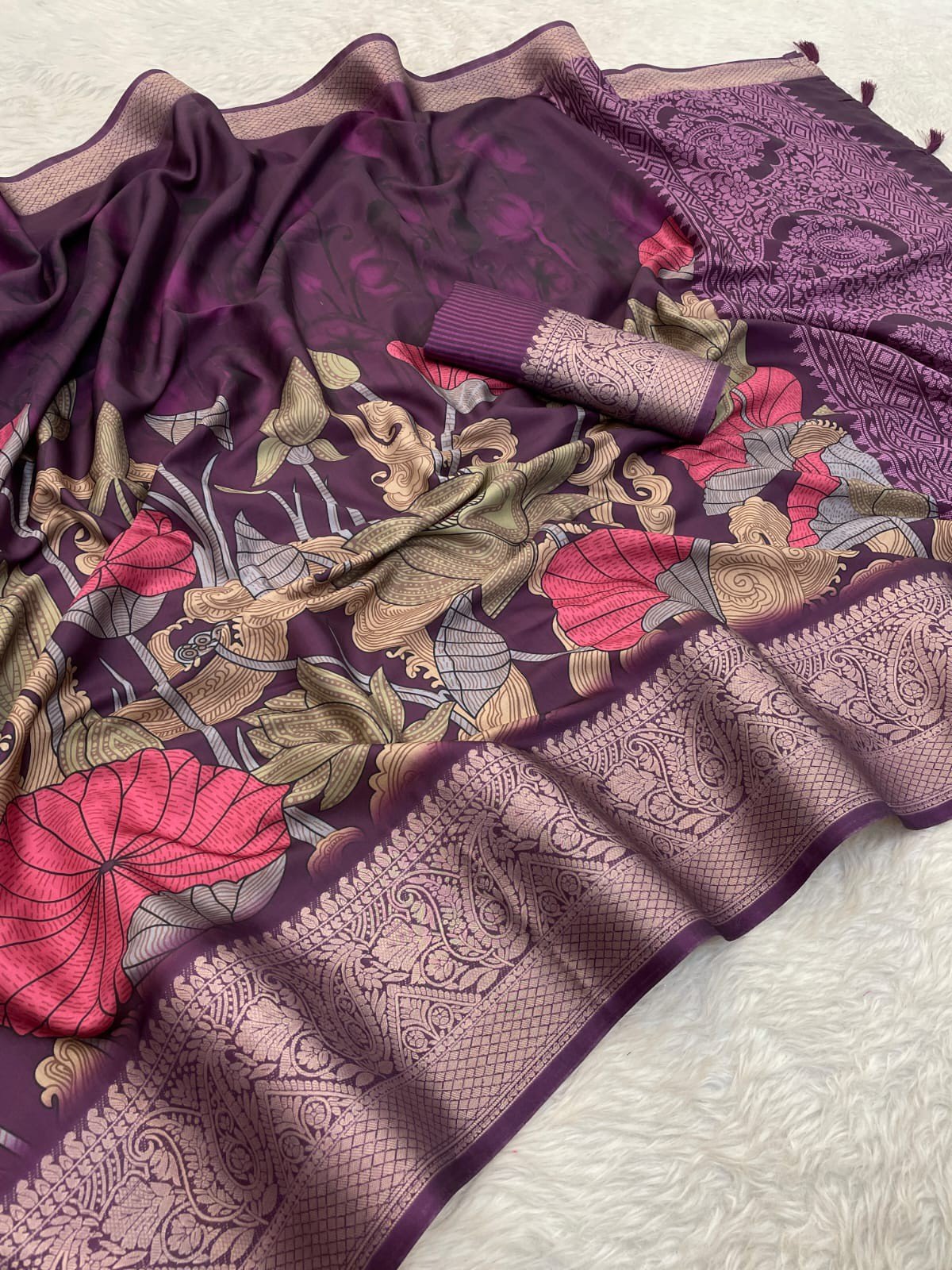 Pen Kalamkari Smooth Silk