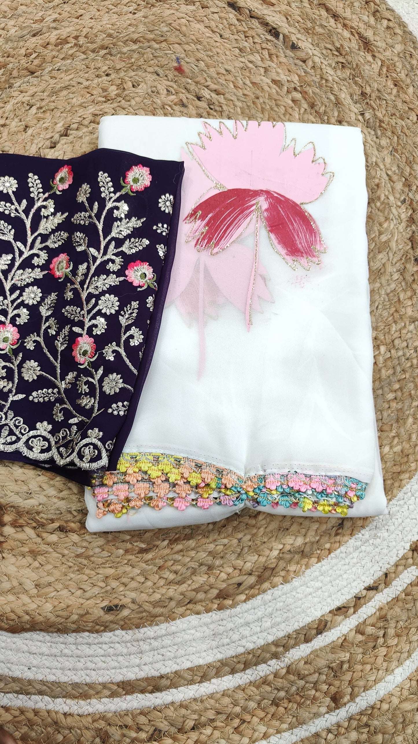 Soft & Stunning – Soft Georgette Saree with Hand-Painted Design