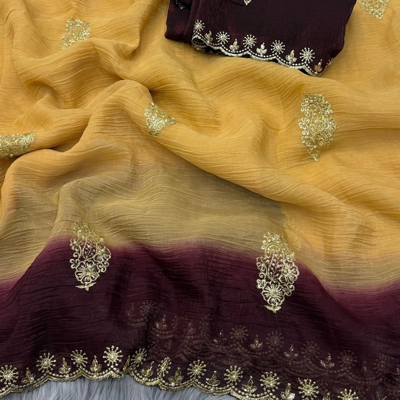 Crunchy Pedding Silk Saree