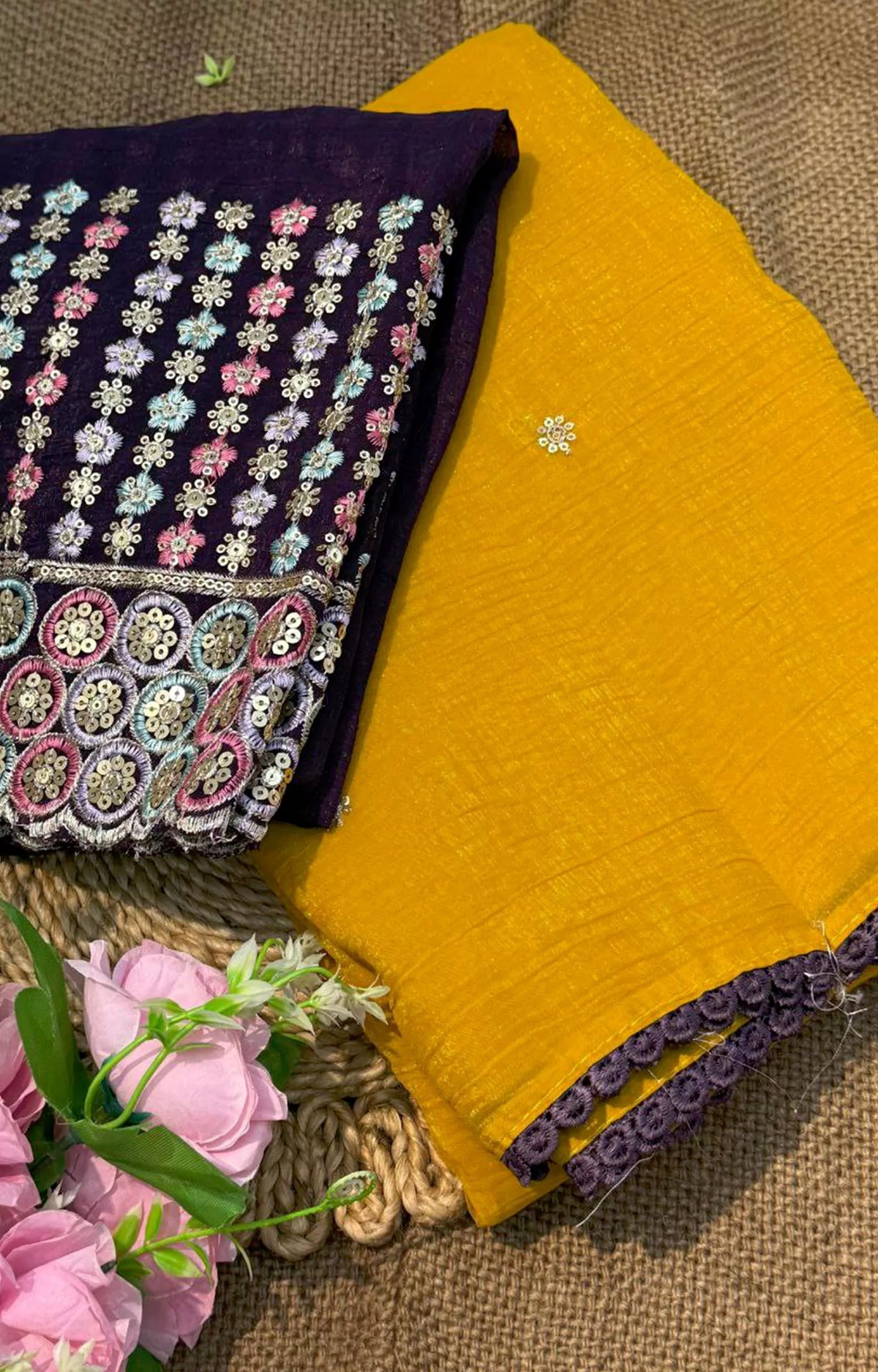 Crunchy silk saree