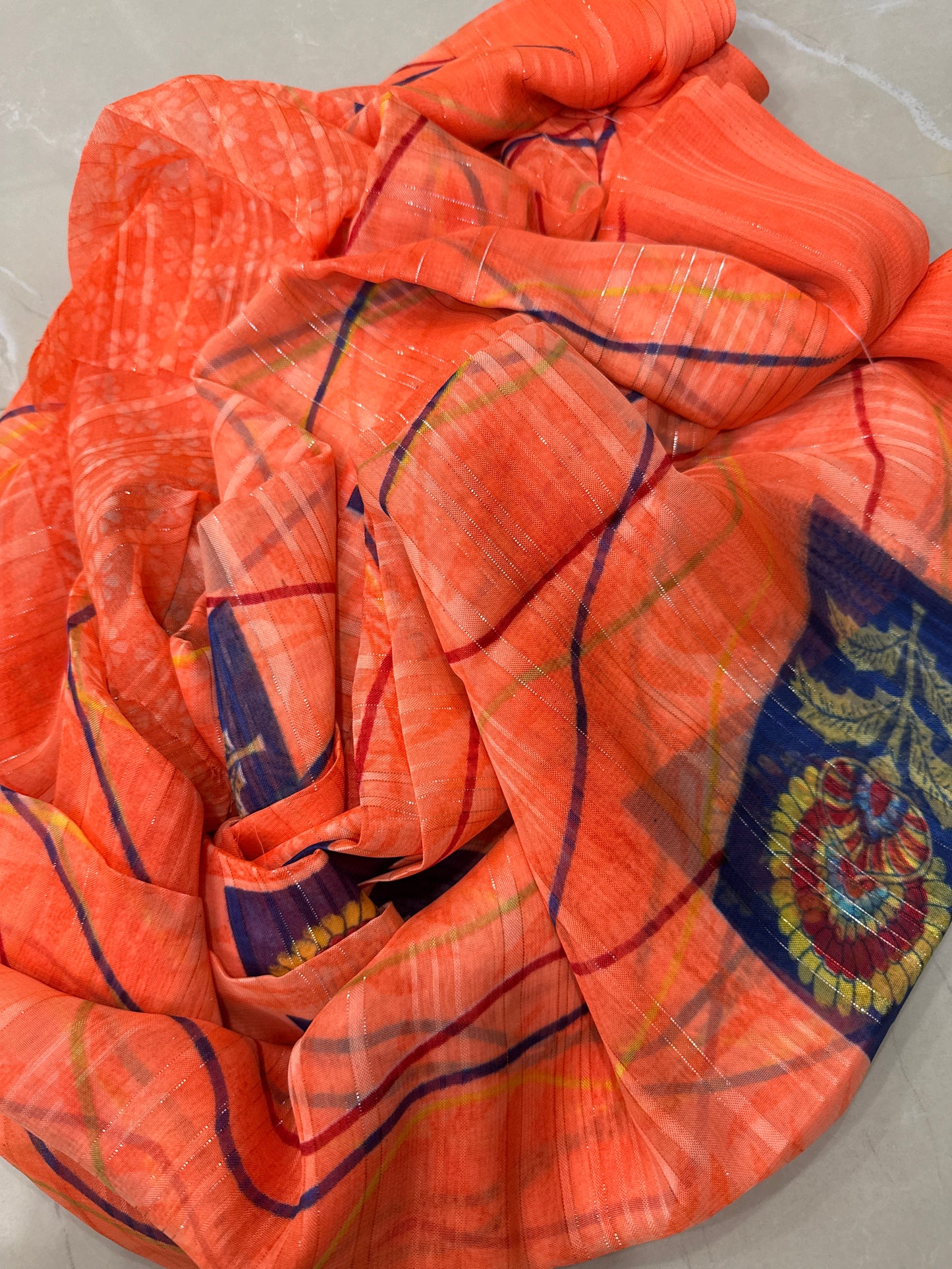 Synthetic Silk floral saree