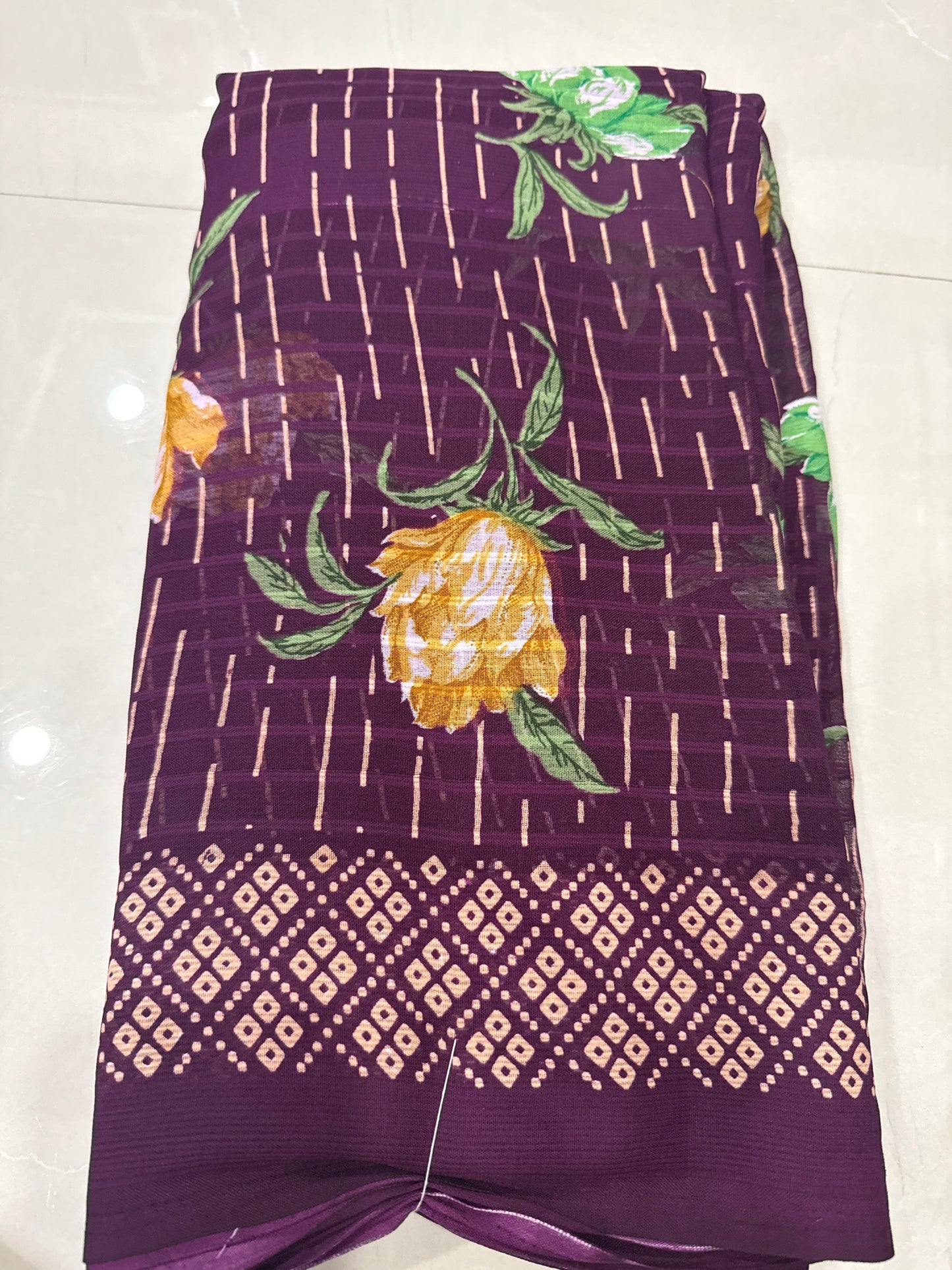Georgette saree with floral design