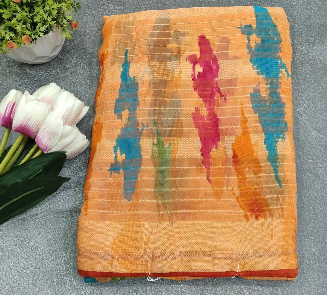 Georgette Multi colored saree