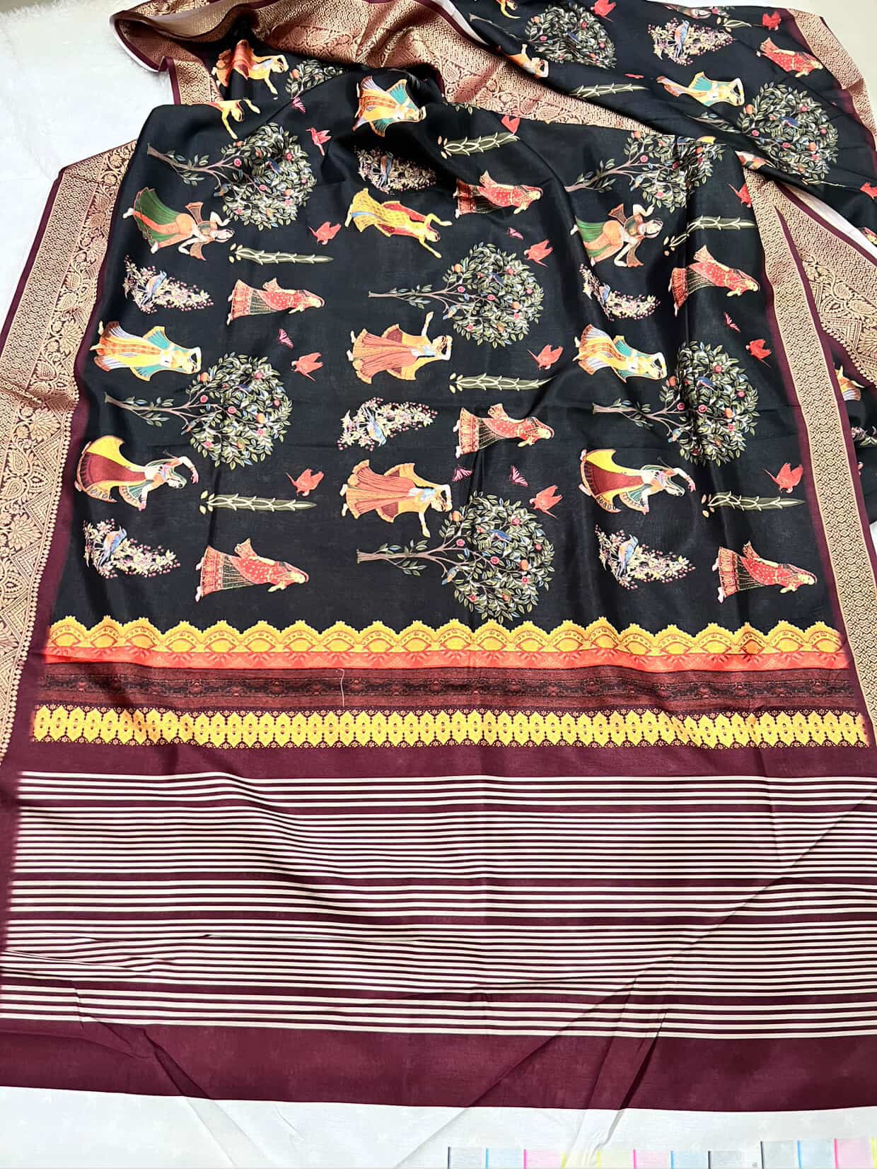 Dola Silk with Pichwai Kalamkari Print