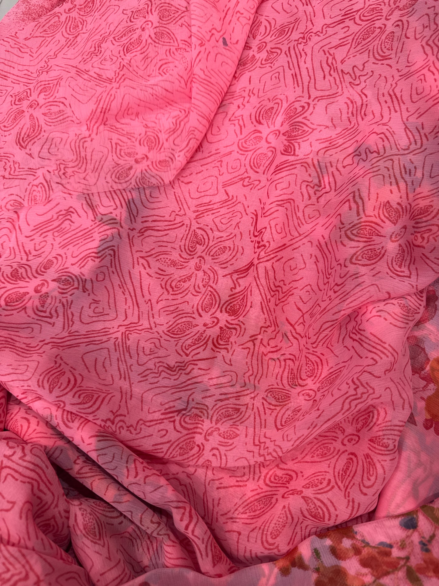 Chiffon saree with floral design