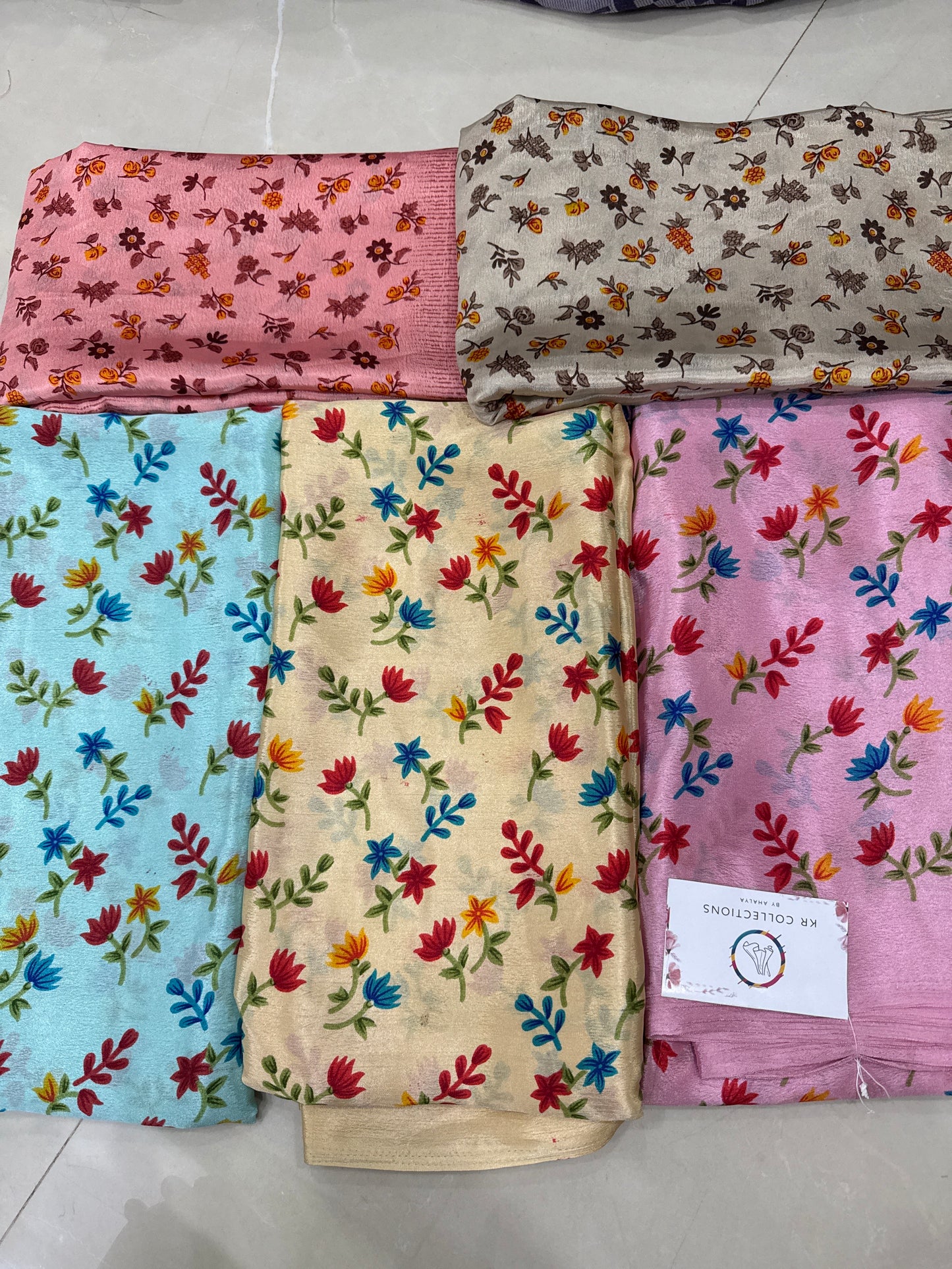 Crape Silk Saree with Floral Print