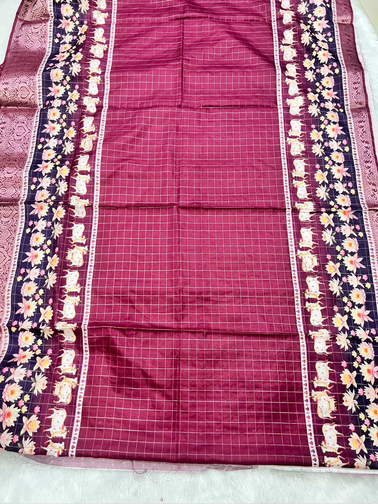 Dola Silk with Pichwai Kalamkari Print