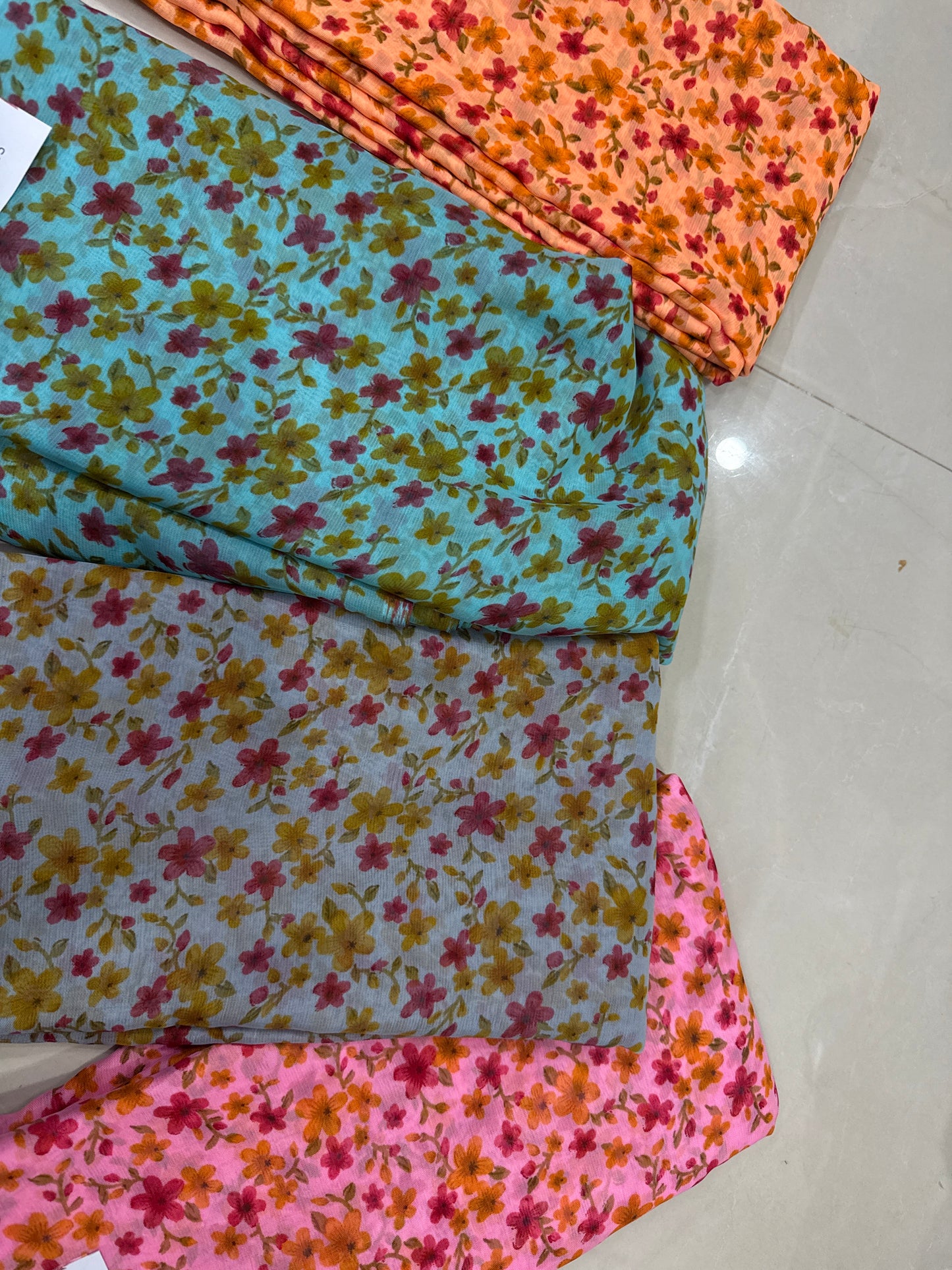 Chiffon Georgette with small flowers
