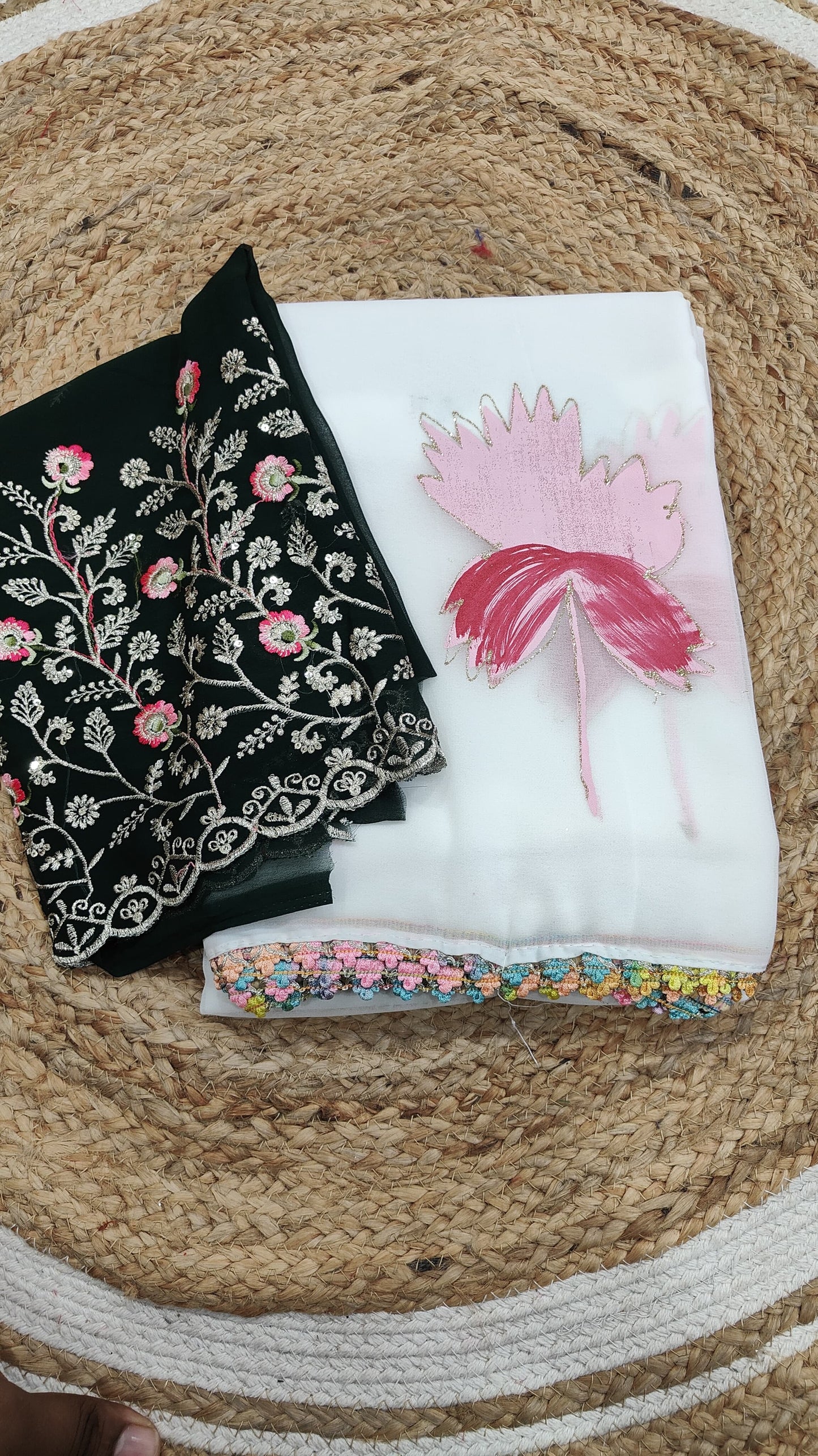 Soft & Stunning – Soft Georgette Saree with Hand-Painted Design