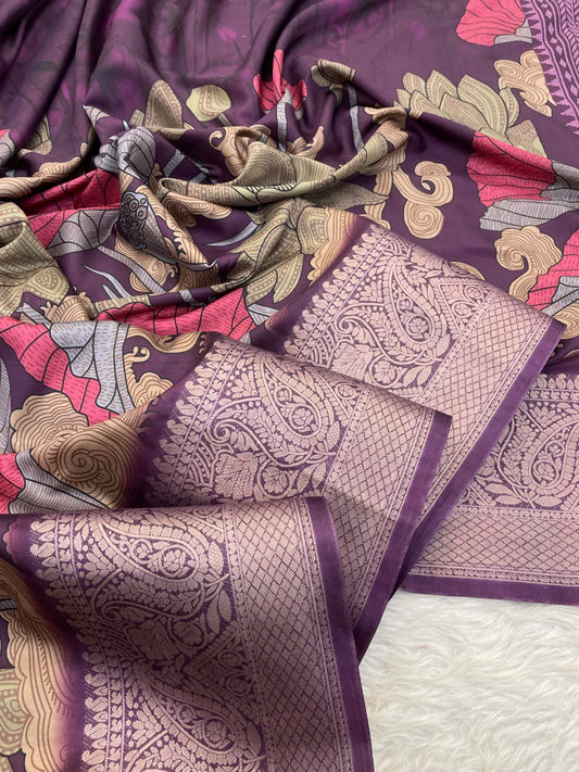 Pen Kalamkari Smooth Silk