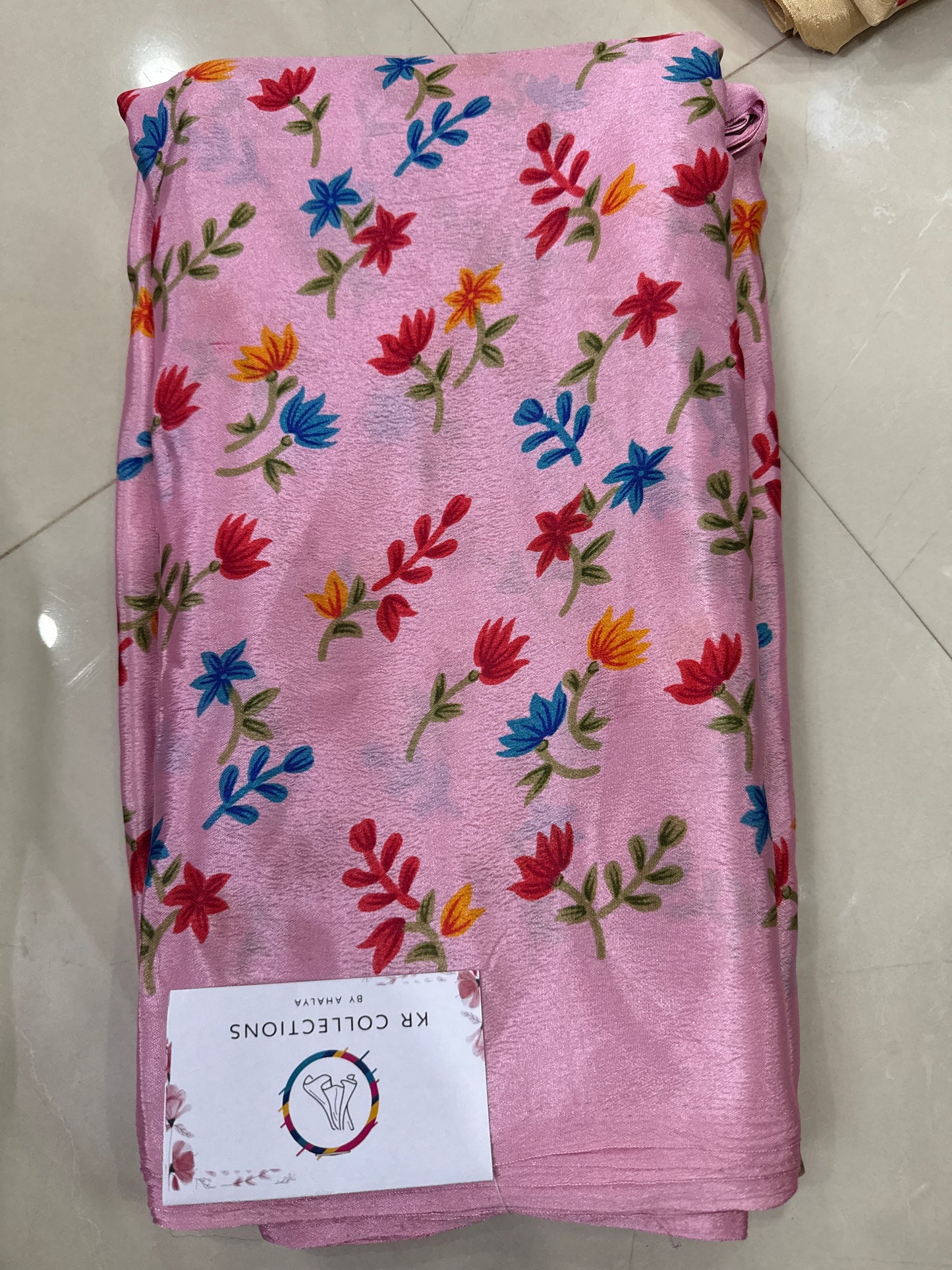 Crape Silk Saree with Floral Print