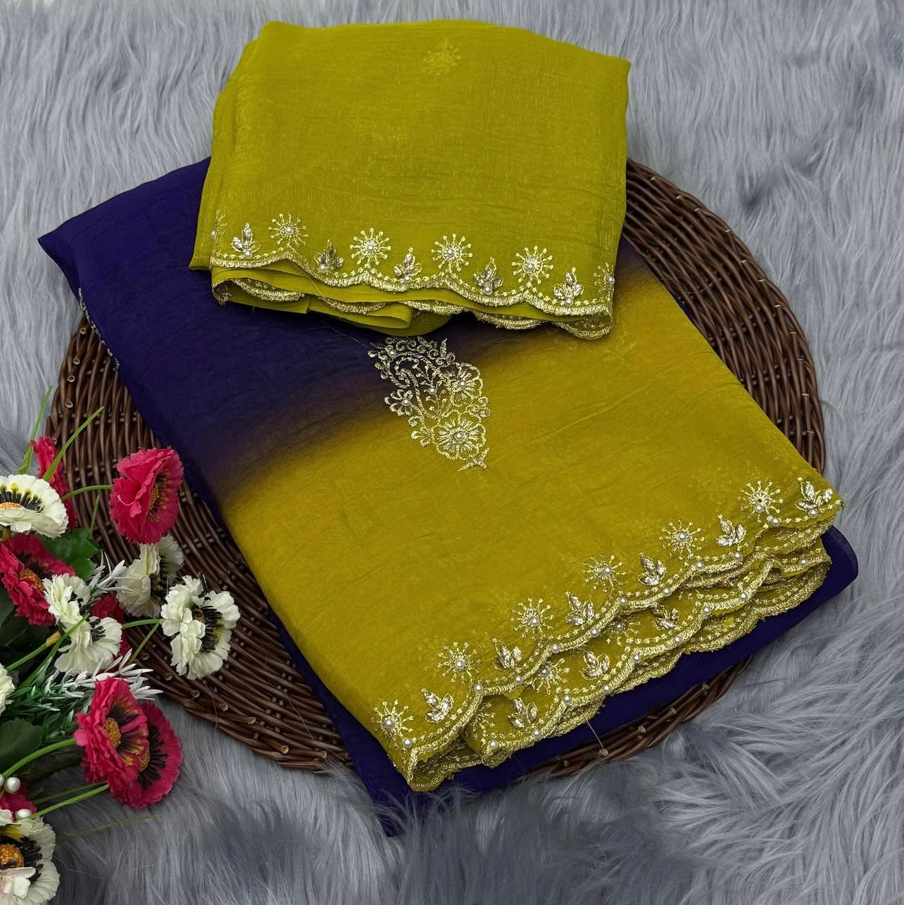 Crunchy Pedding Silk Saree