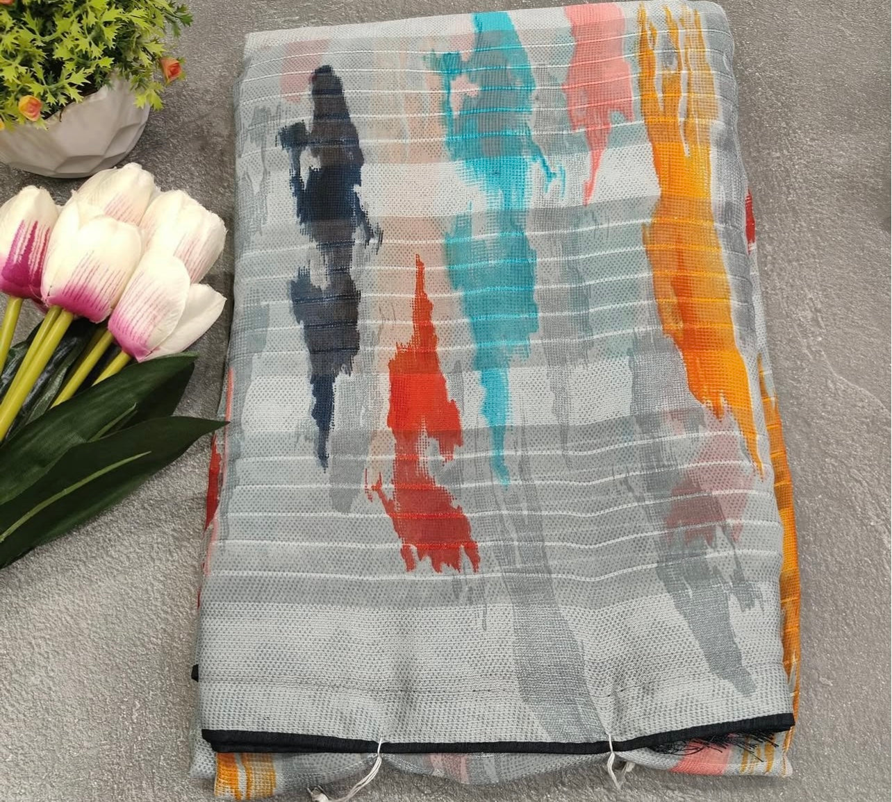 Georgette Multi colored saree