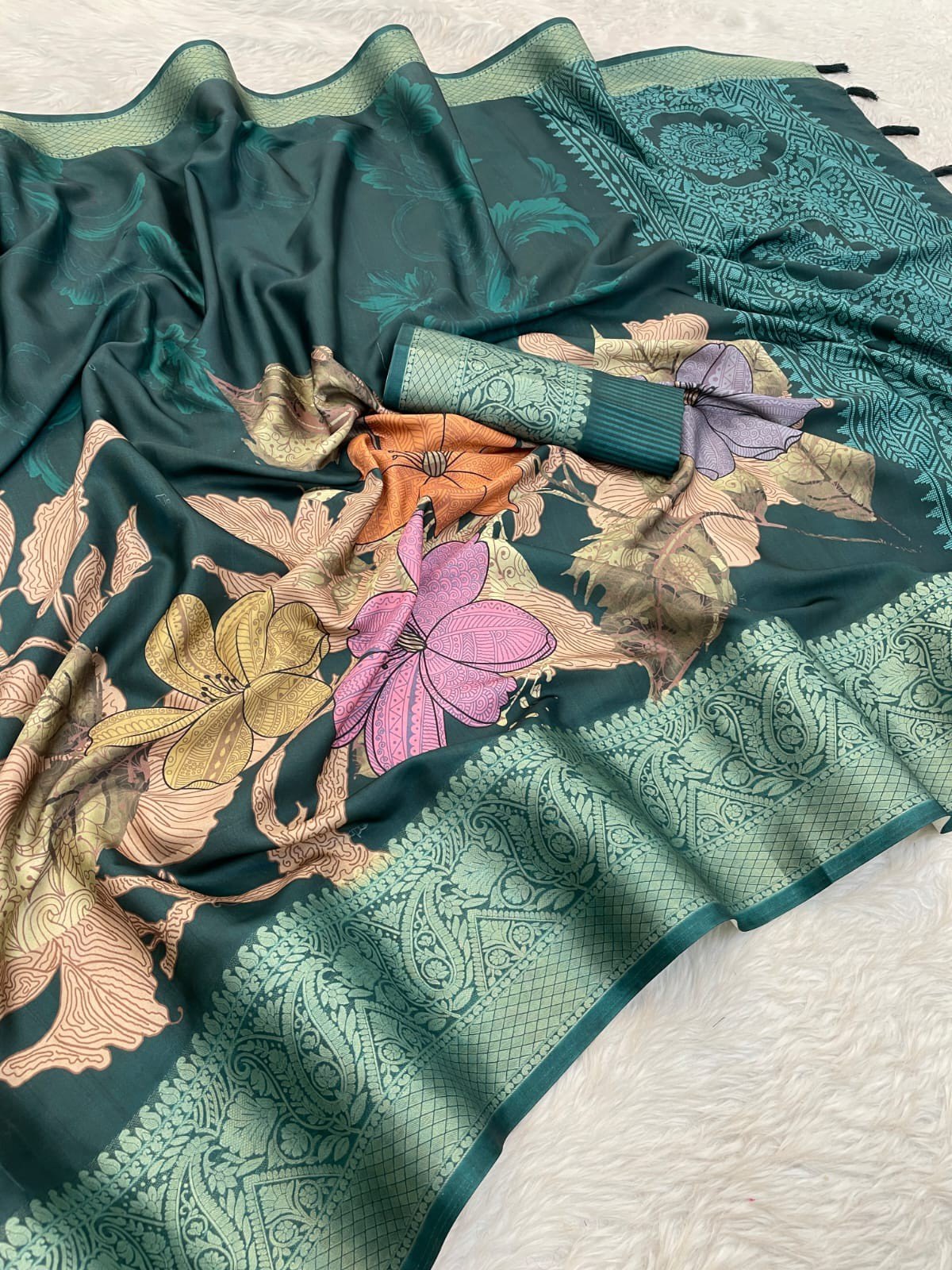 Pen Kalamkari Smooth Silk