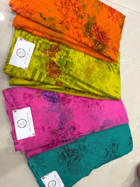 Georgette Floral with unstitched blouse