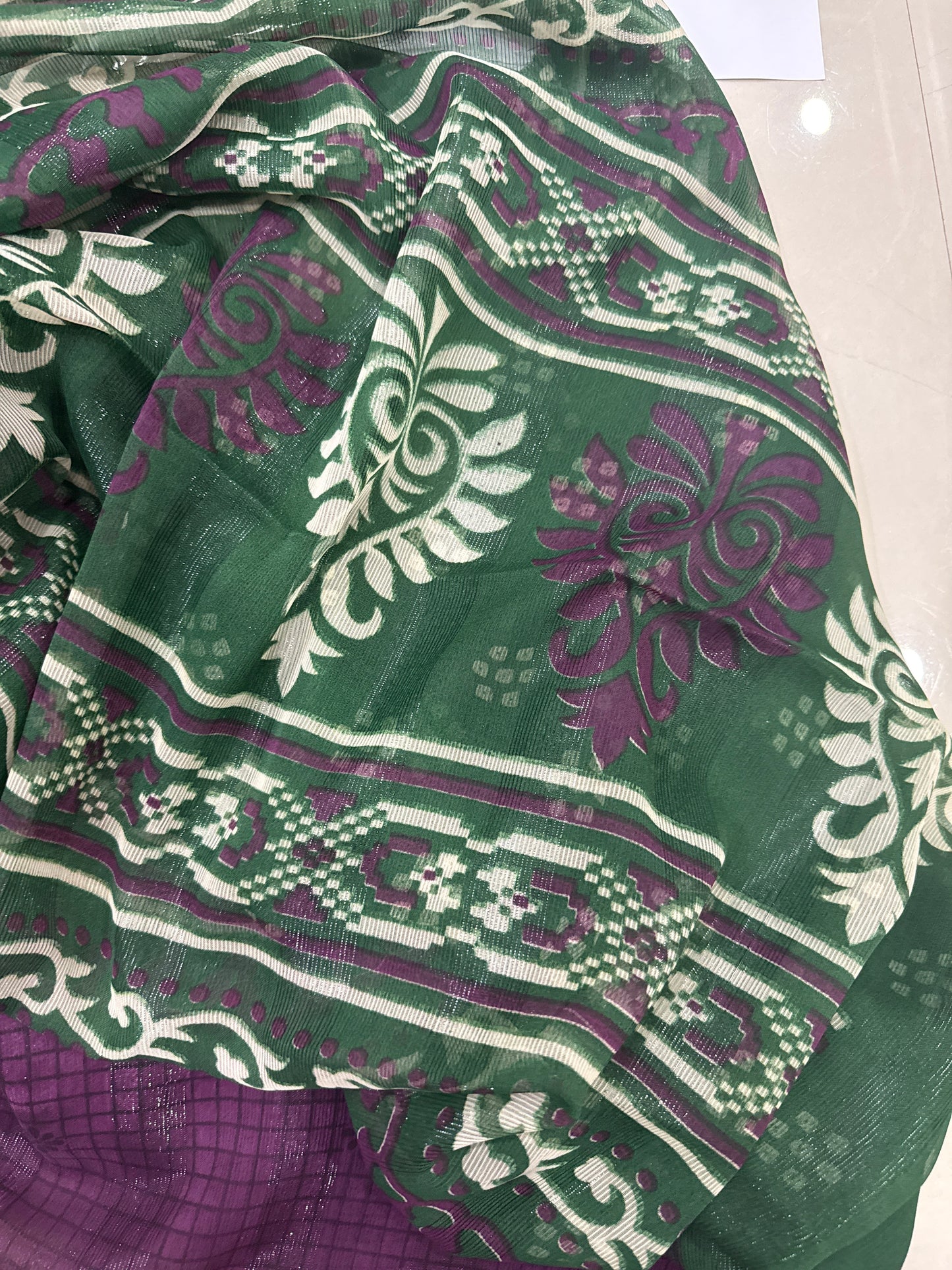 Checks with kalamkari design Saree