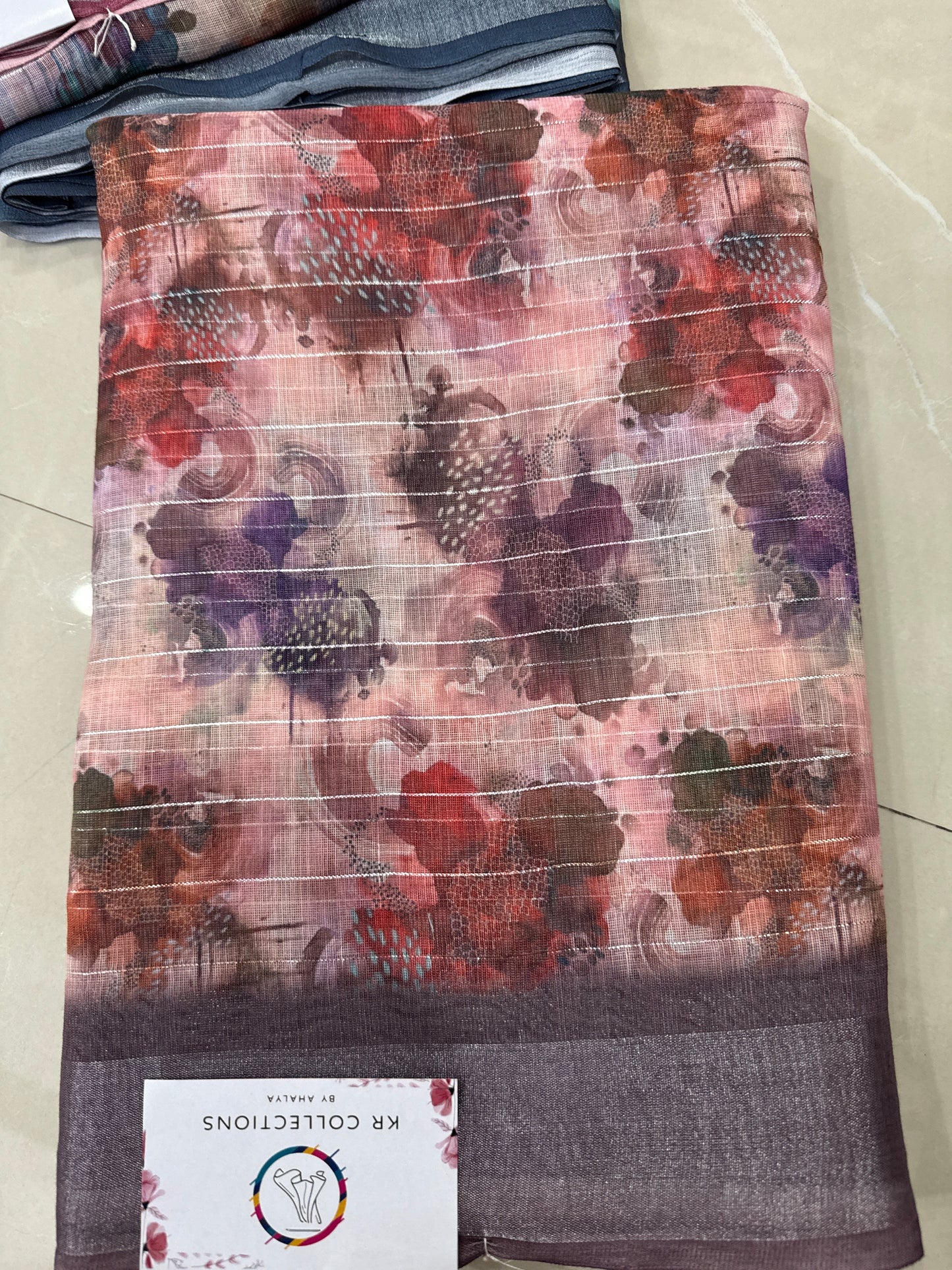 Lenin Cotton with self Blouse