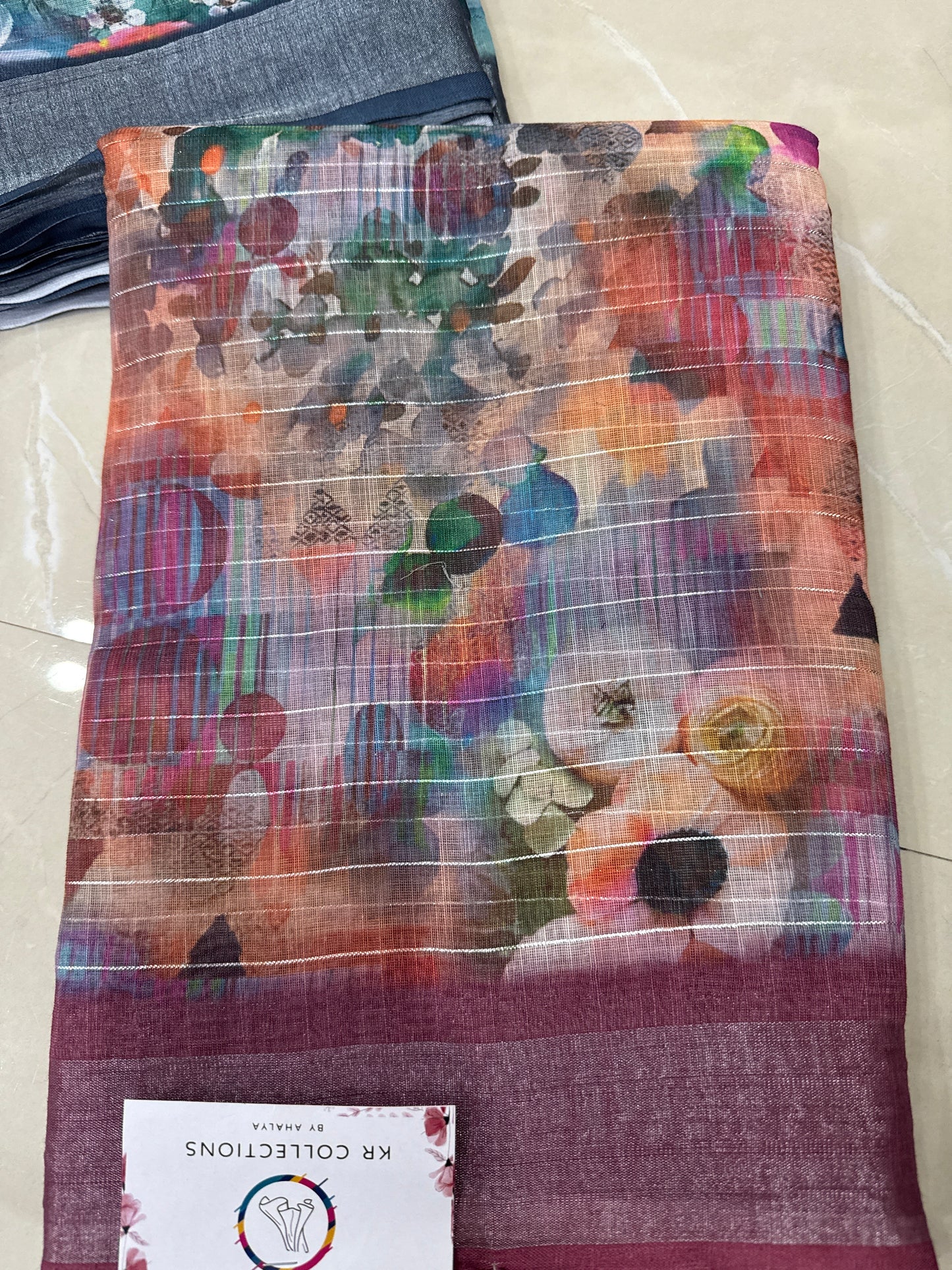 Lenin Cotton with self Blouse