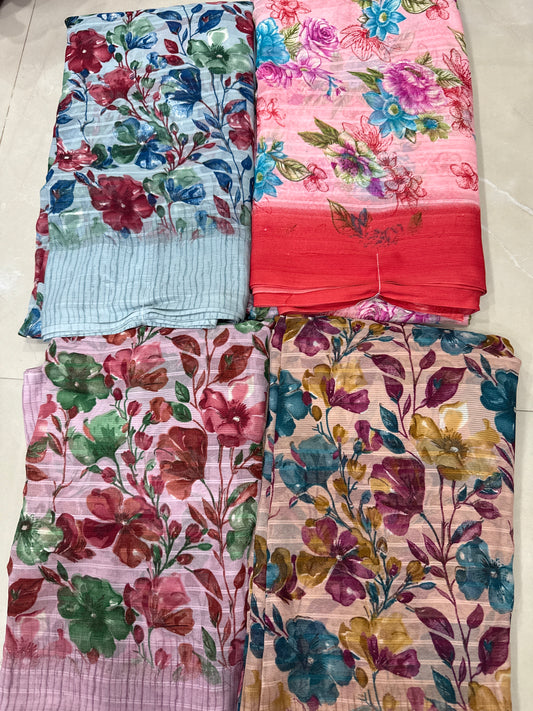 Floral  Georgette saree 299