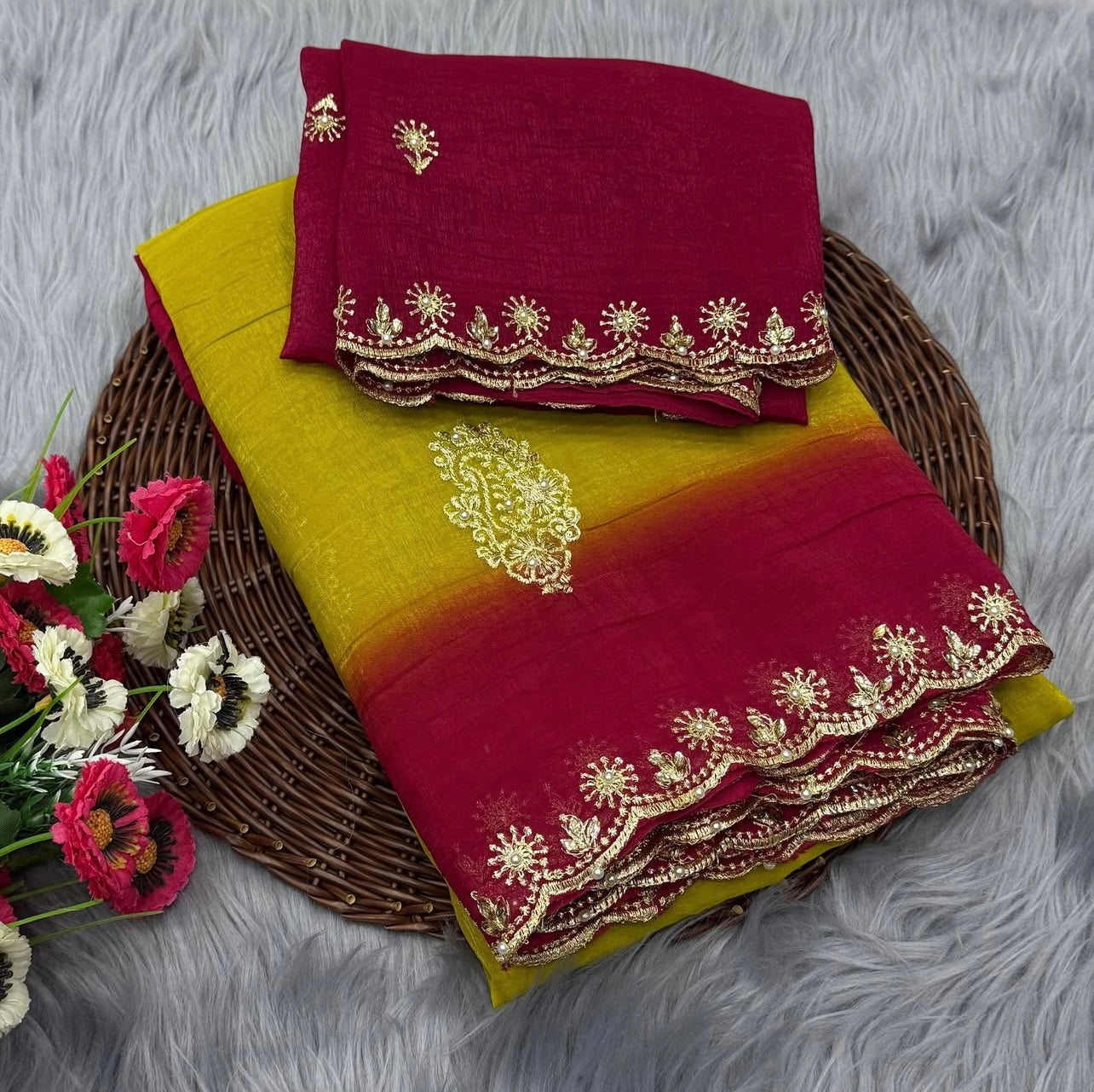 Crunchy Pedding Silk Saree