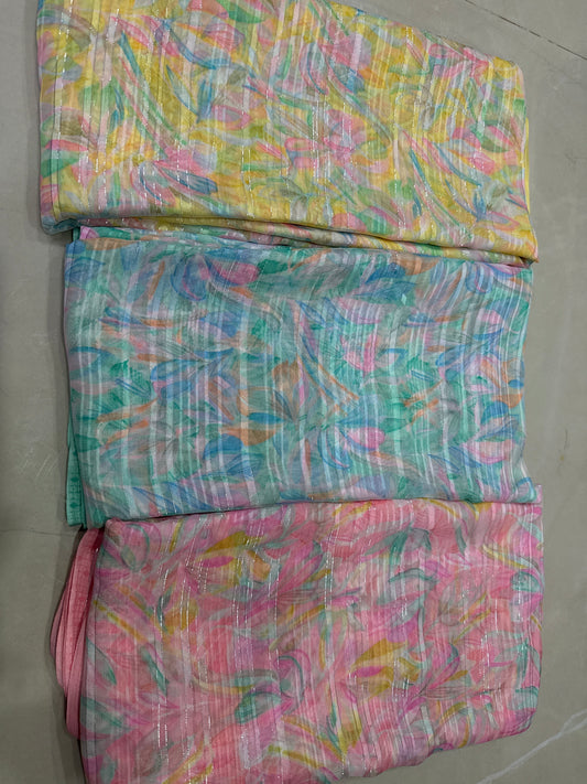 Synthetic silk with sequence lines