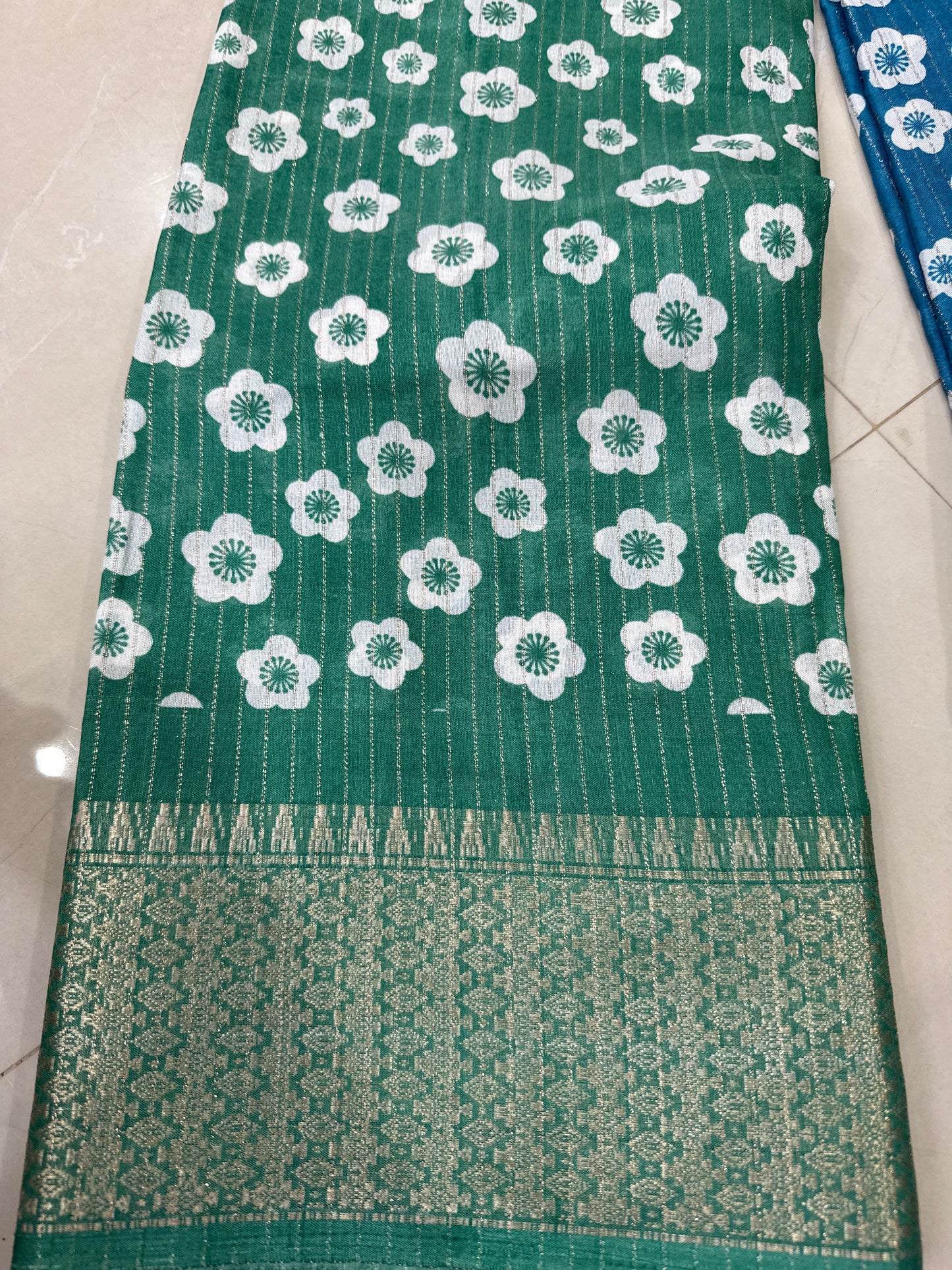 Chanderi Cotton With zari border weaving