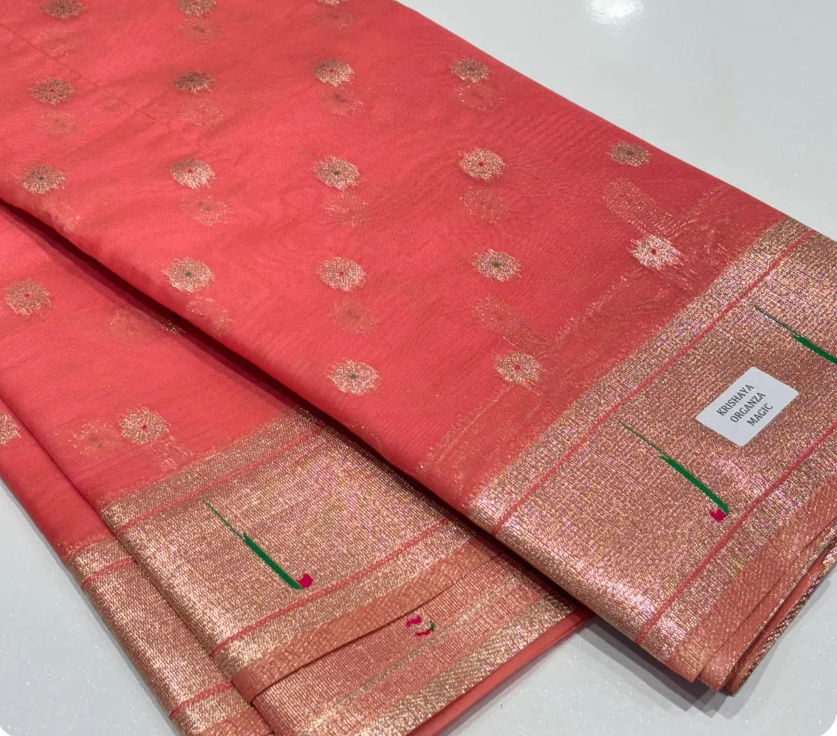 Designer Tissue Organza Paithani Saree