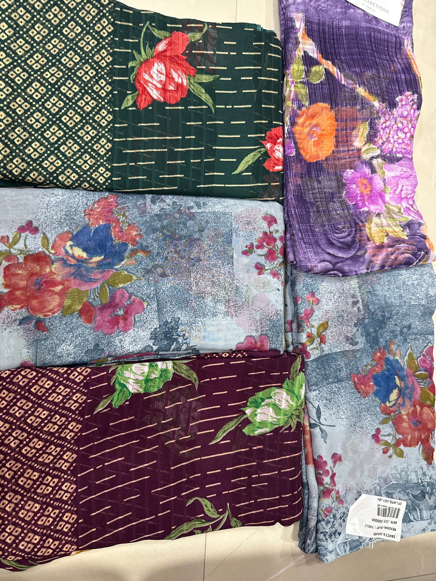 Georgette saree with floral design