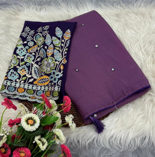 Georgette Saree with Mirror Work