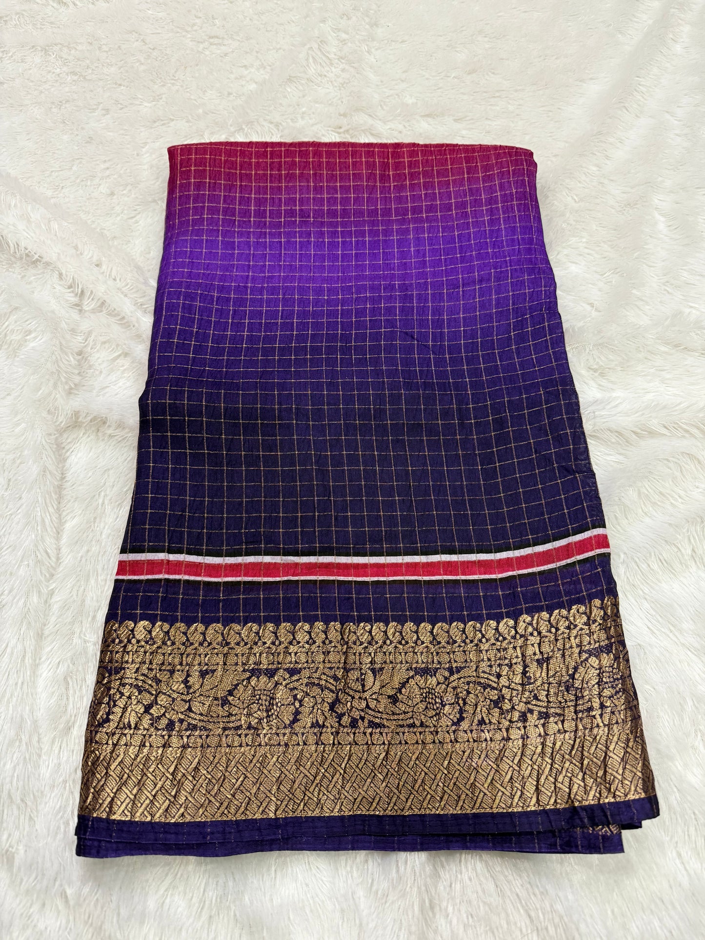 Rainbow Dola Silk Crushed Saree