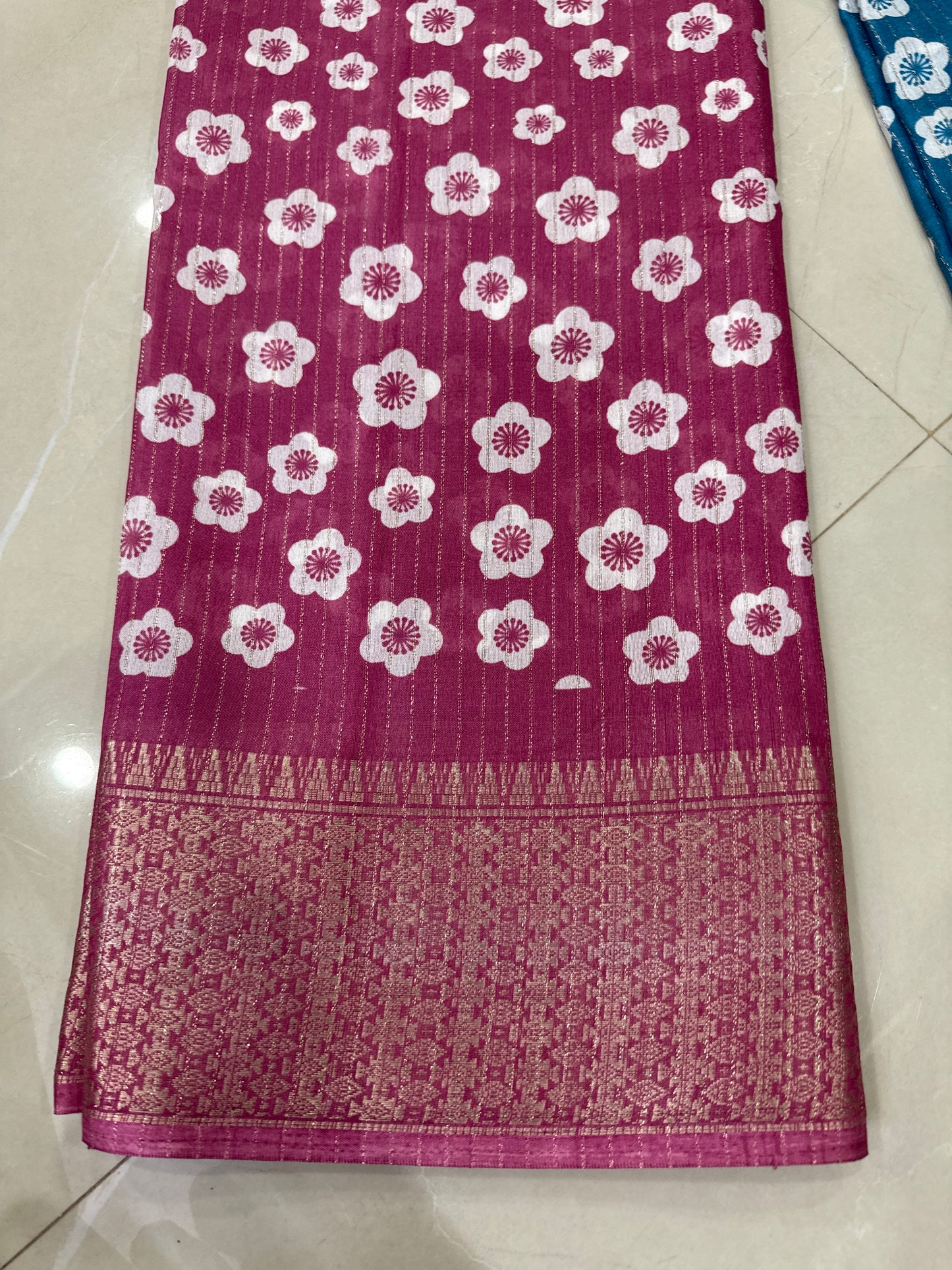 Chanderi Cotton With zari border weaving