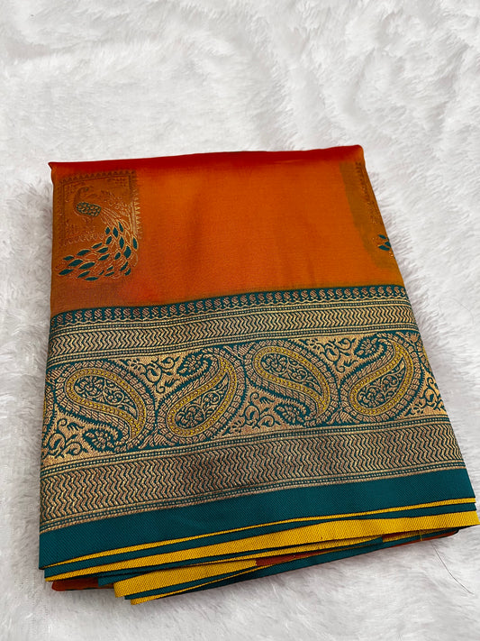 Adorable Banarasi Silk Zari Weaving Saree – Ethnic Wear with Peacock Design