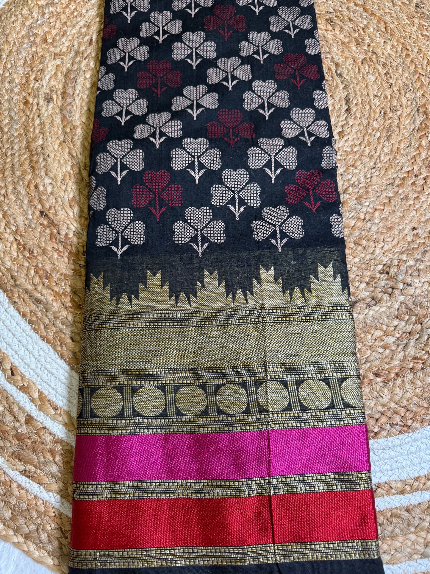 Soft Cotton Silk Saree with Elegant Tebal Print – ₹799 Only