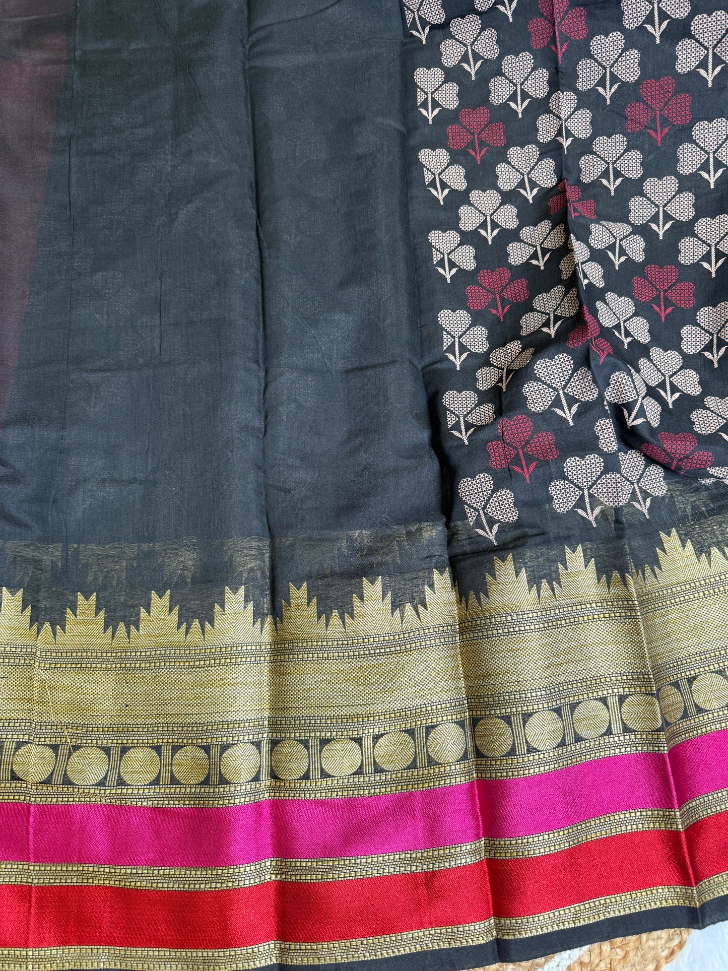 Soft Cotton Silk Saree with Elegant Tebal Print – ₹799 Only